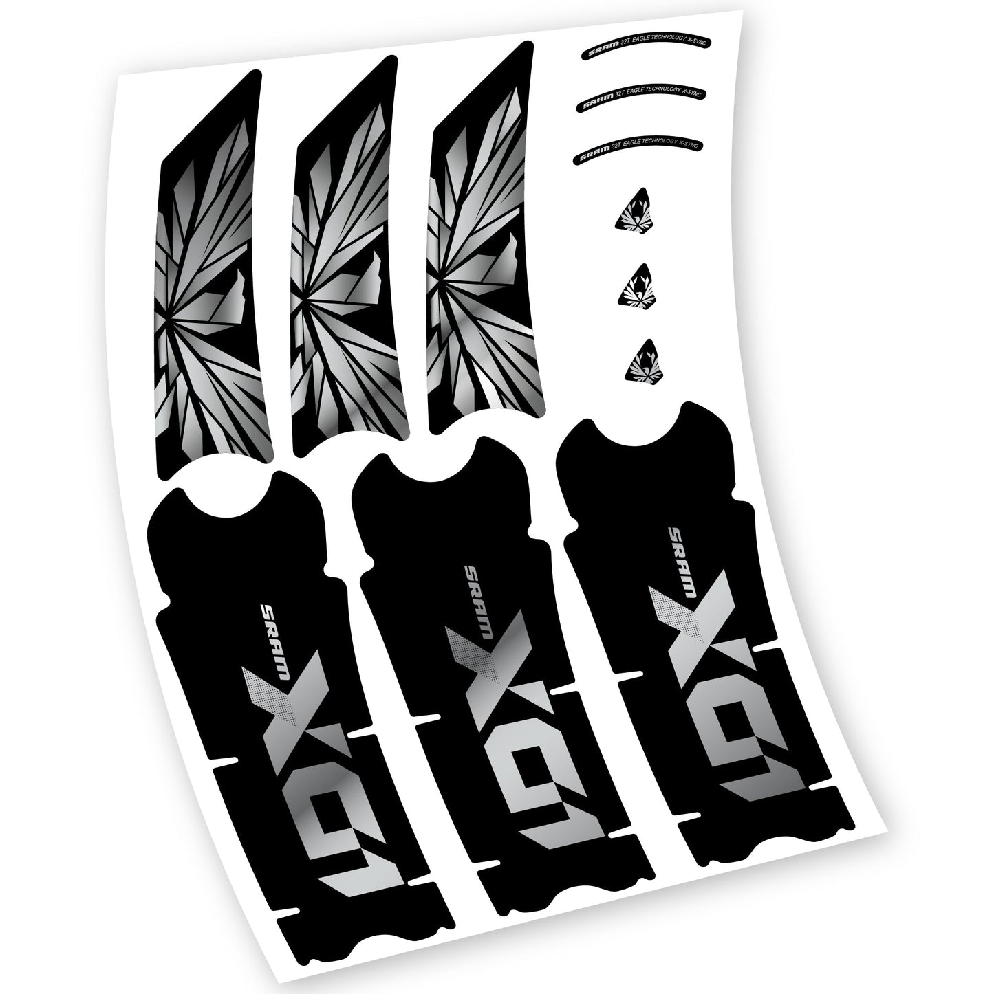 Stickers SRAM X01 Eagle Boost DUB compatibles Autocollants pédalier