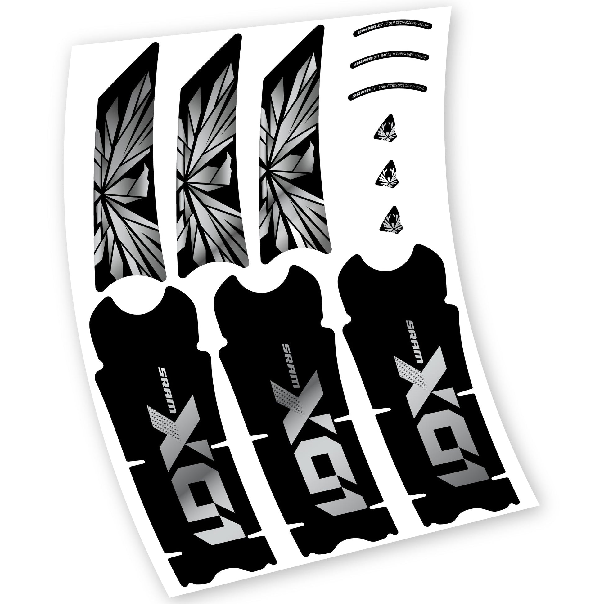 Stickers SRAM X01 Eagle Boost DUB compatibles Autocollants pédalier