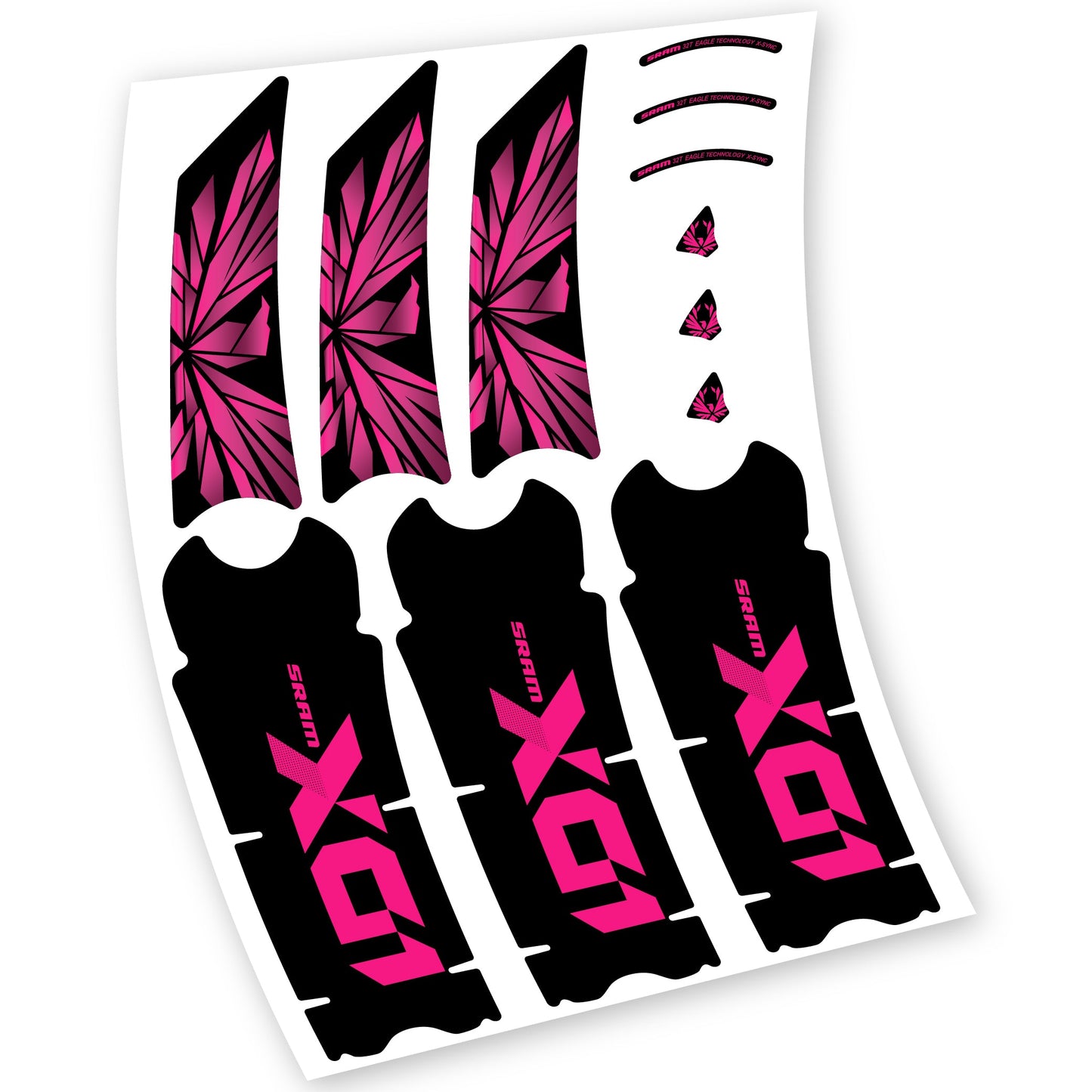 Stickers SRAM X01 Eagle Boost DUB compatibles Autocollants pédalier