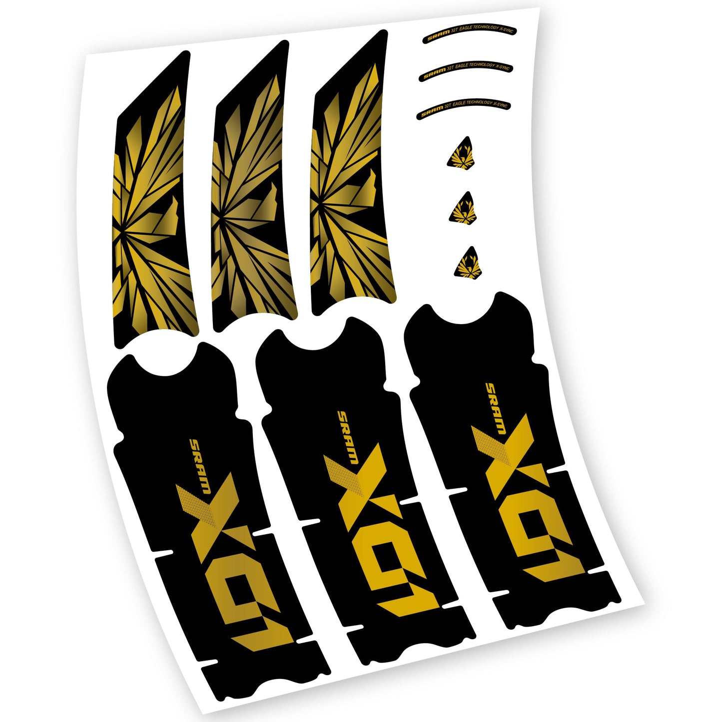 Stickers SRAM X01 Eagle Boost DUB compatibles Autocollants pédalier
