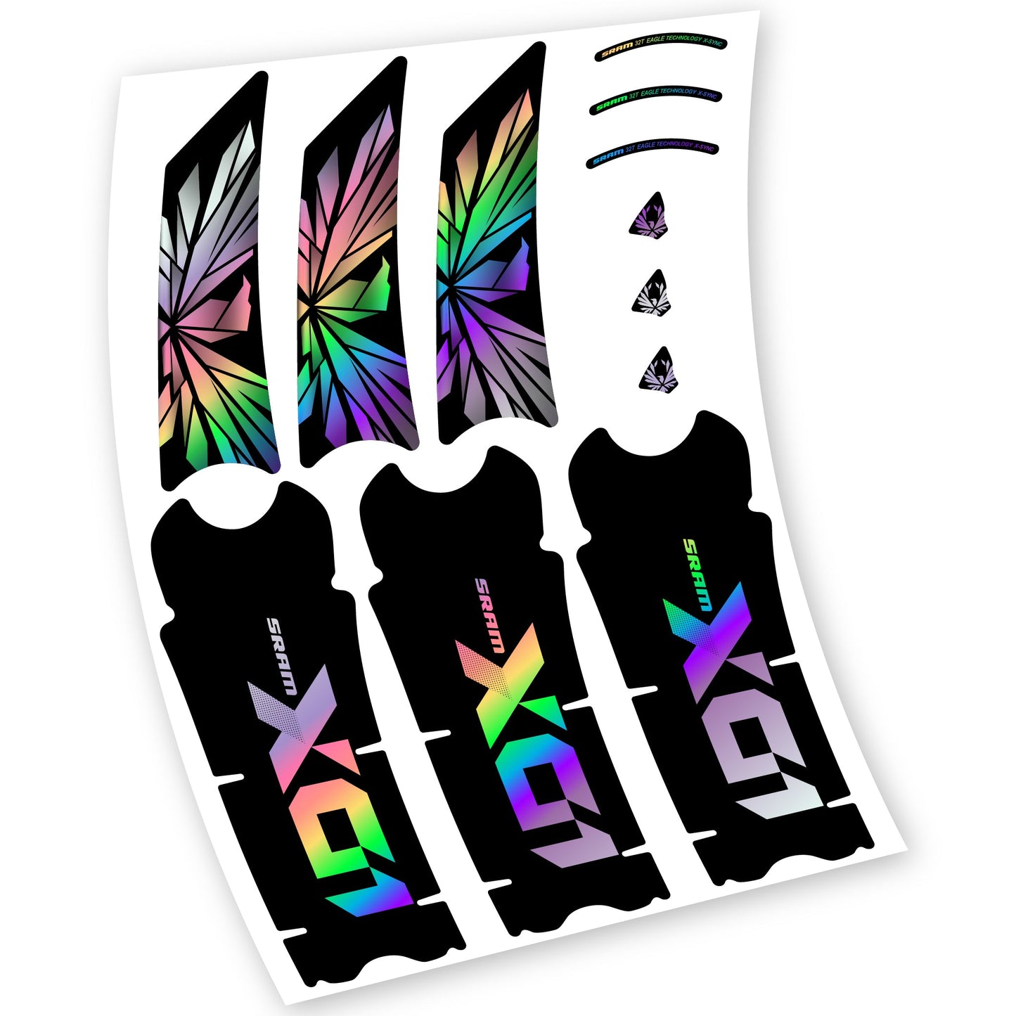 Stickers SRAM X01 Eagle Boost DUB compatibles Autocollants pédalier