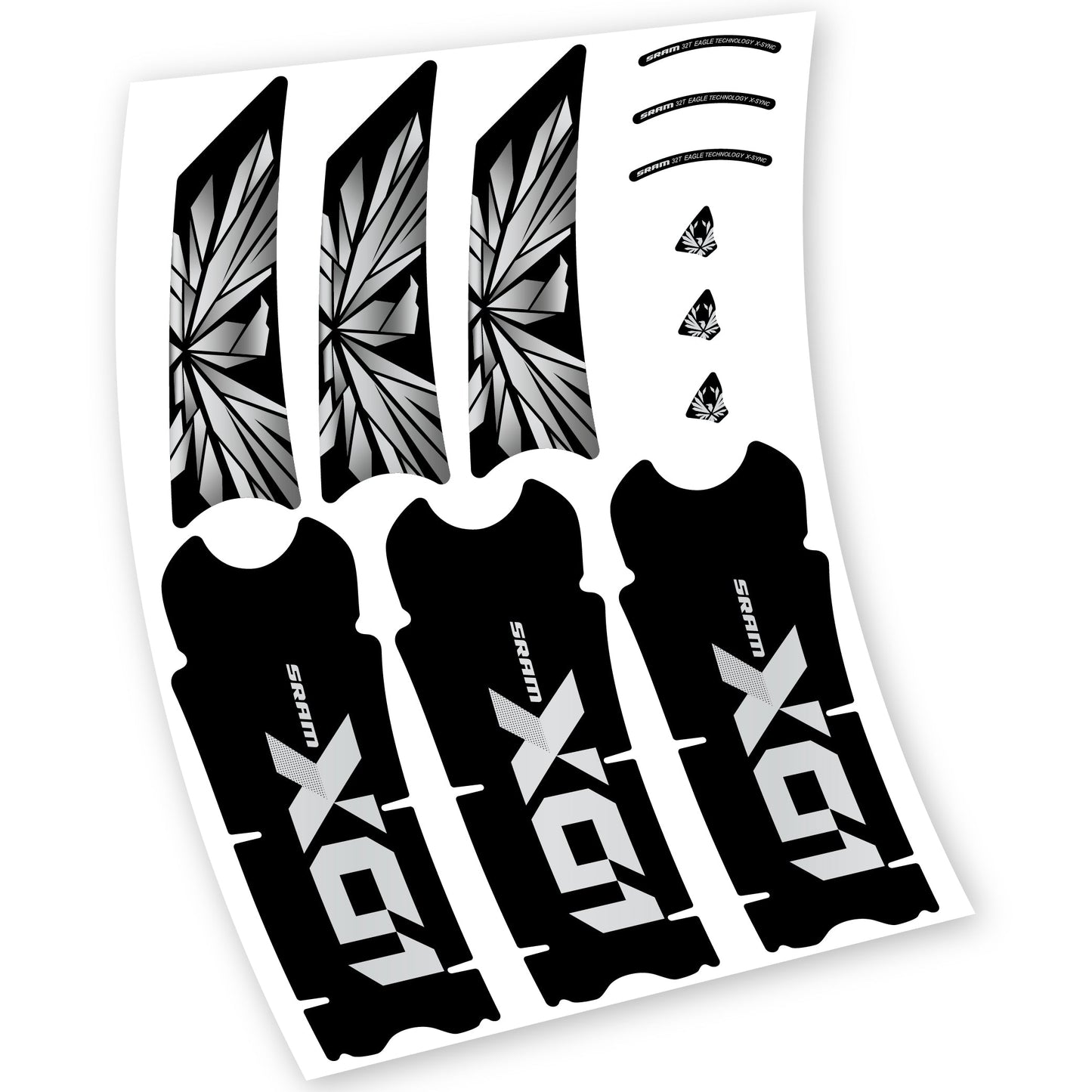 Stickers SRAM X01 Eagle Boost DUB compatibles Autocollants pédalier