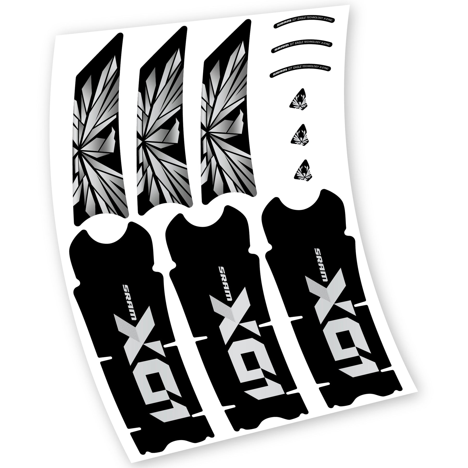 Stickers SRAM X01 Eagle Boost DUB compatibles Autocollants pédalier
