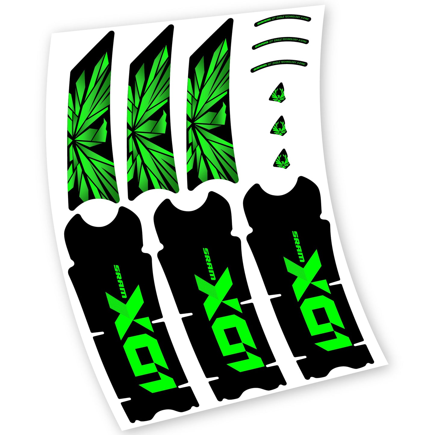 Stickers SRAM X01 Eagle Boost DUB compatibles Autocollants pédalier