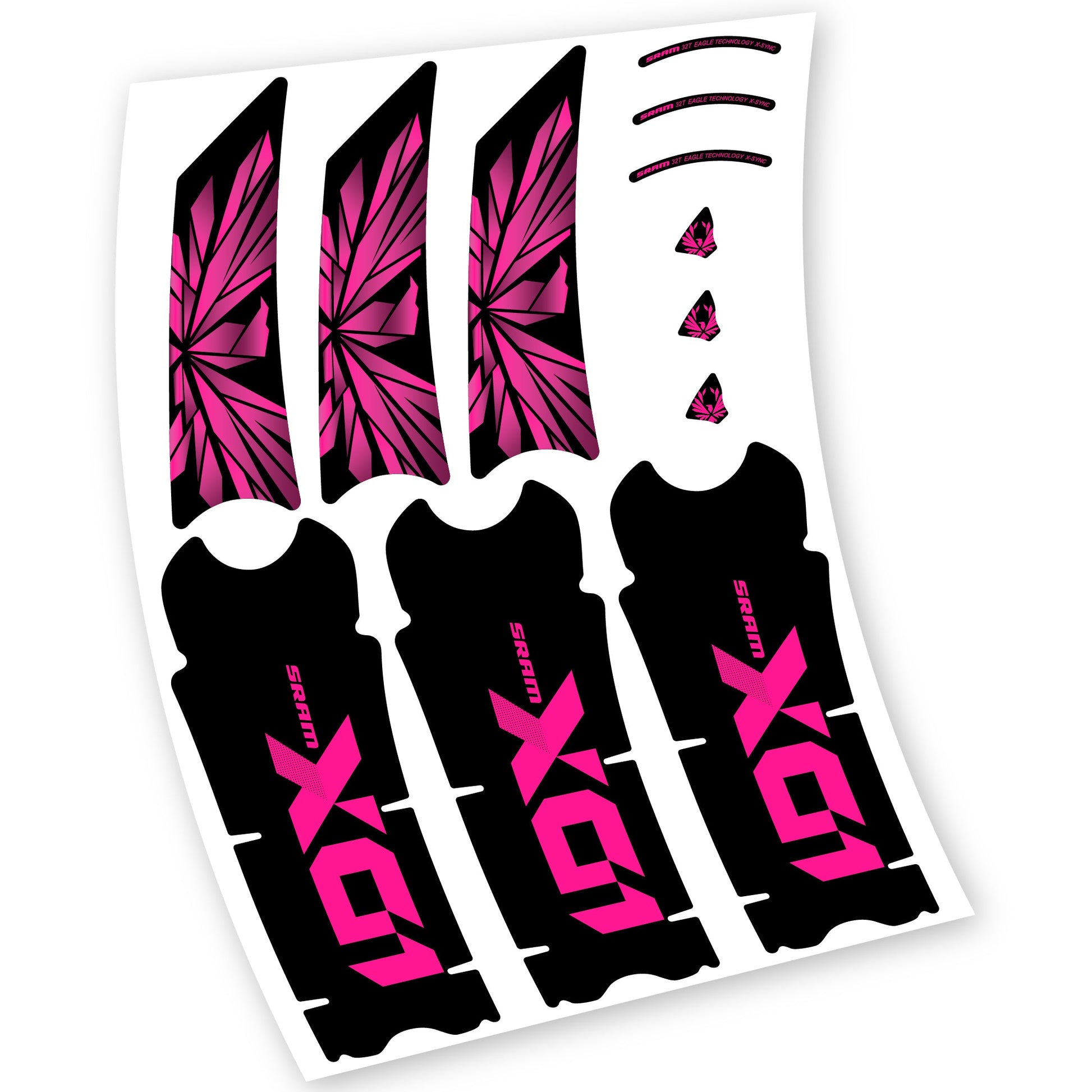 Stickers SRAM X01 Eagle Boost DUB compatibles Autocollants pédalier