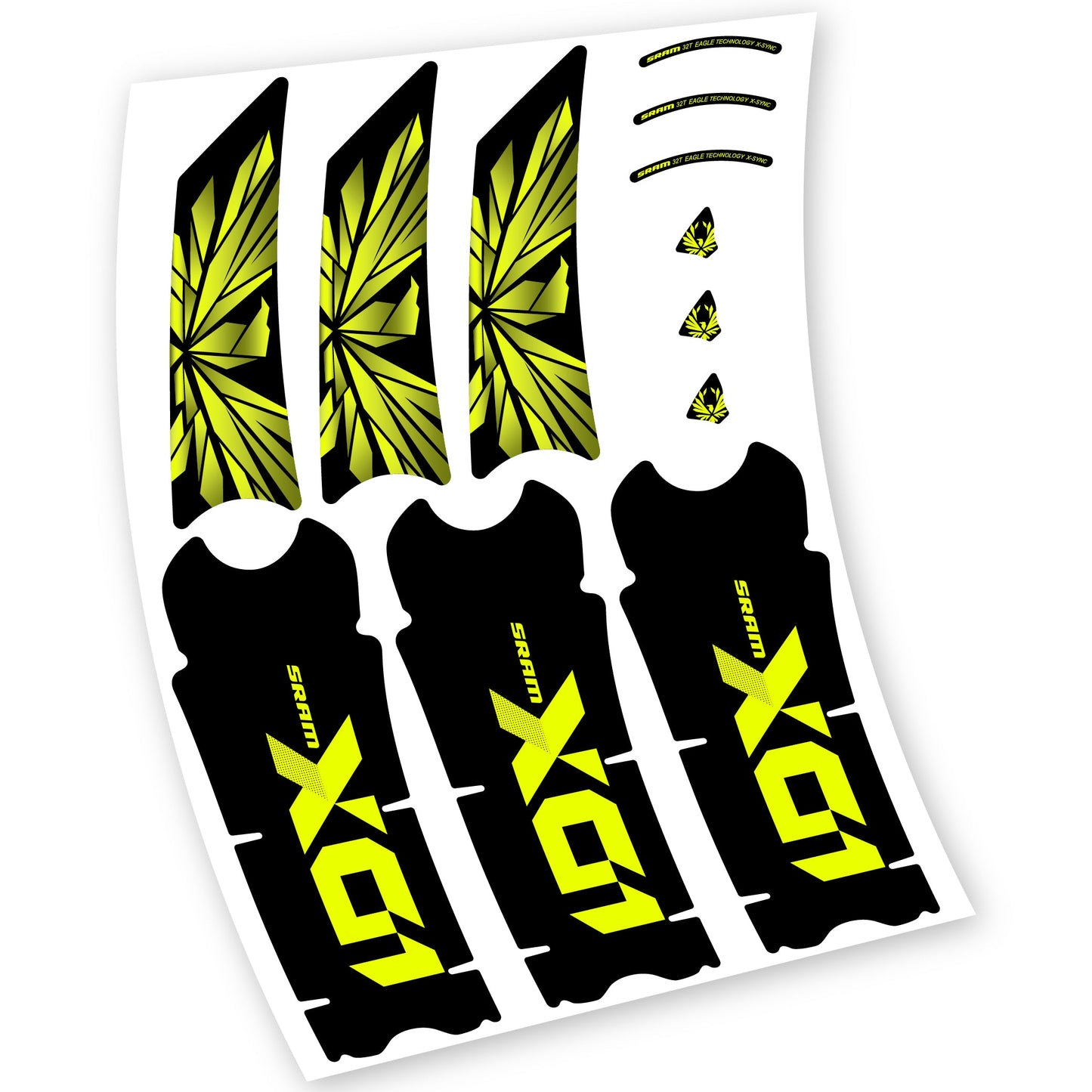Stickers SRAM X01 Eagle Boost DUB compatibles Autocollants pédalier
