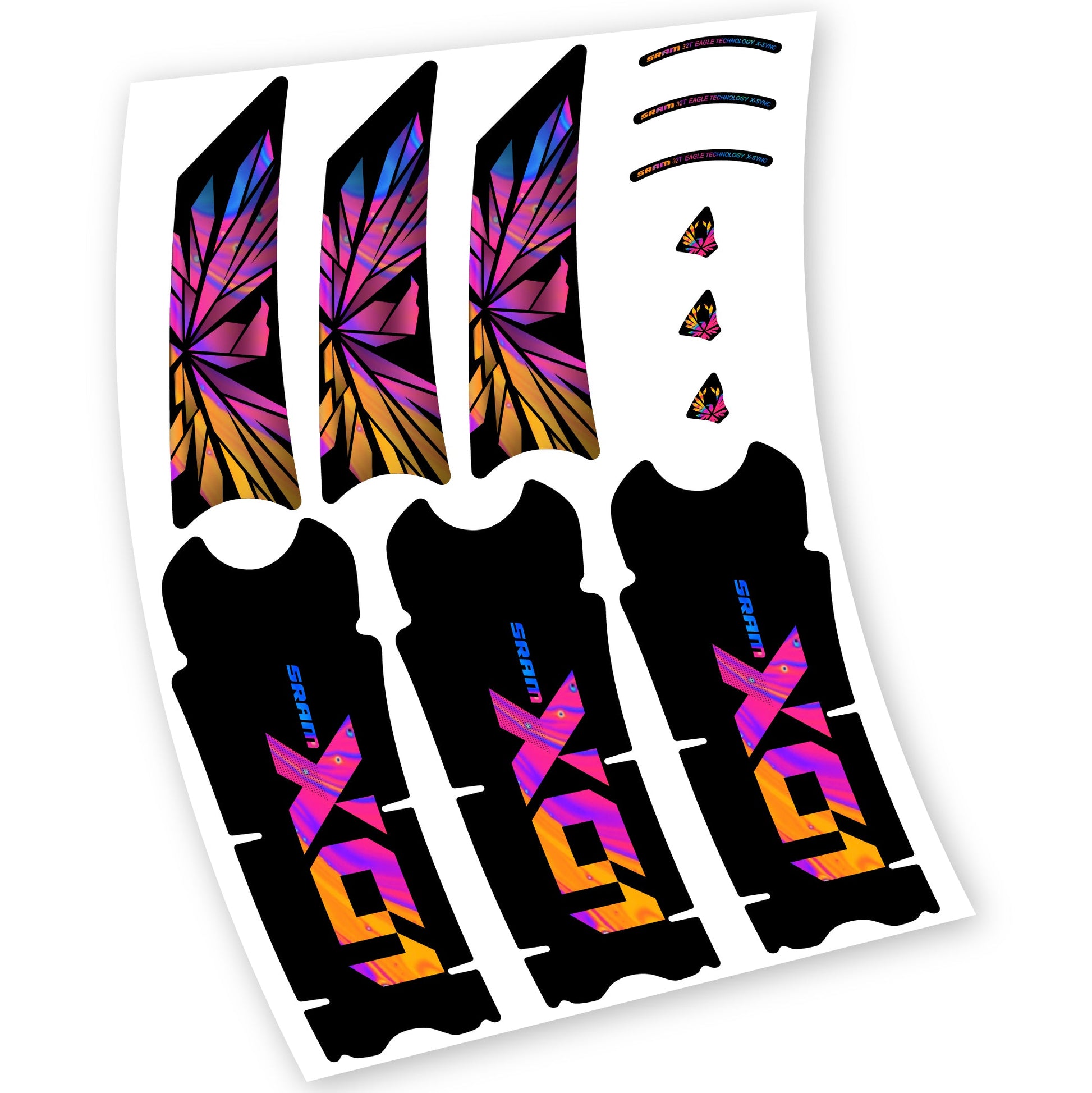 Stickers SRAM X01 Eagle Boost DUB compatibles Autocollants pédalier