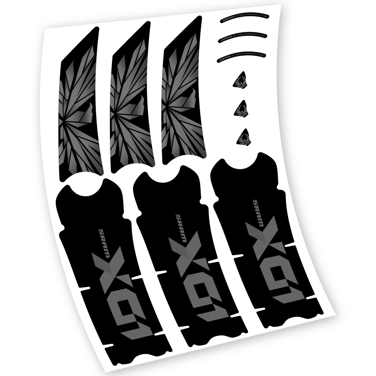 Stickers SRAM X01 Eagle Boost DUB compatibles Autocollants pédalier