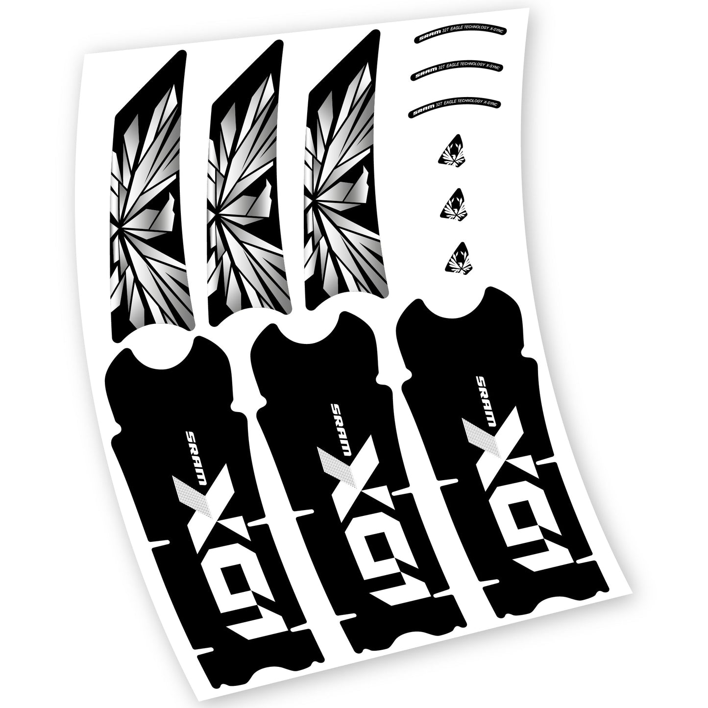 Stickers SRAM X01 Eagle Boost DUB compatibles Autocollants pédalier