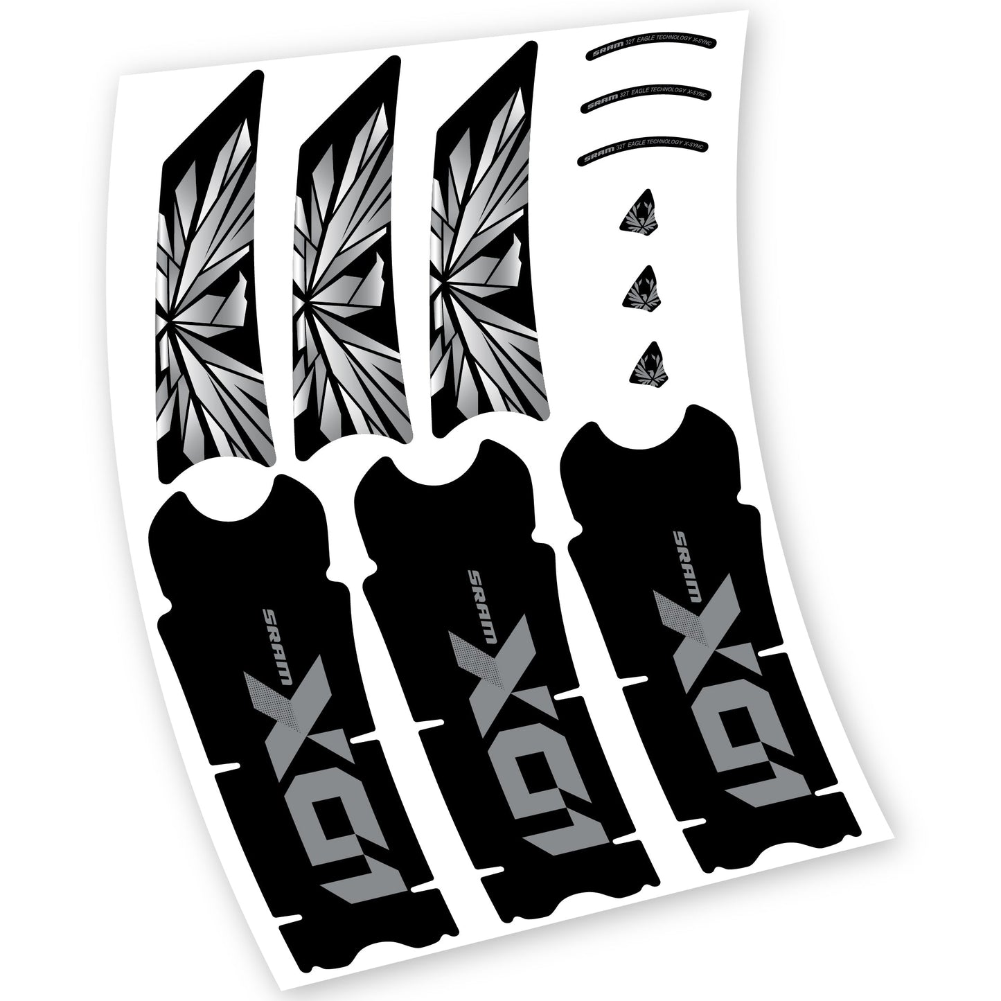 Stickers SRAM X01 Eagle Boost DUB compatibles Autocollants pédalier