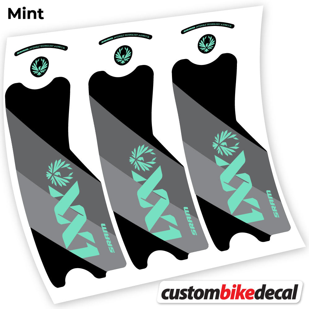 Mint decal for SRAM XX1 Eagle DUB 2021 crankset – bike sticker vinyl