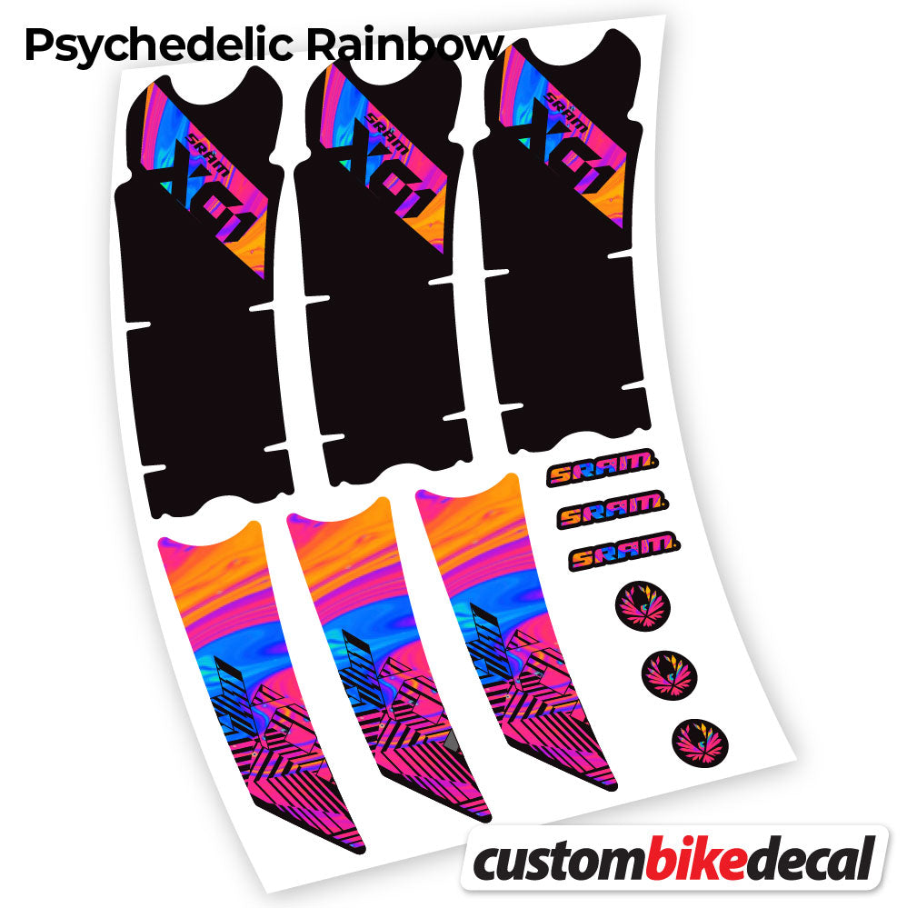 Psychedelic  Rainbow decal for Sram Eagle X01 2018 crankset – bike sticker vinyl