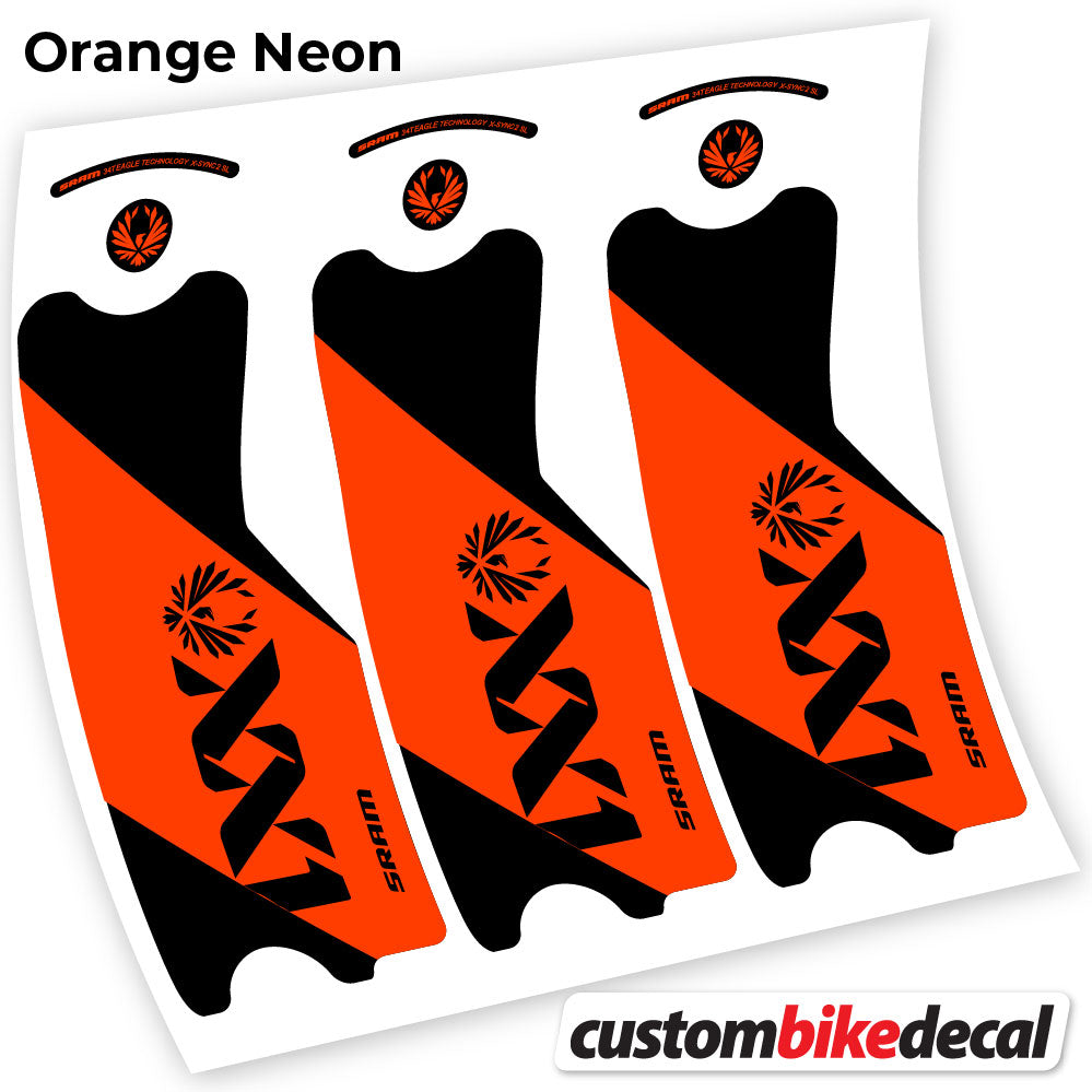 Orange Neon decal for SRAM XX1 Eagle DUB 2021 crankset – bike sticker vinyl