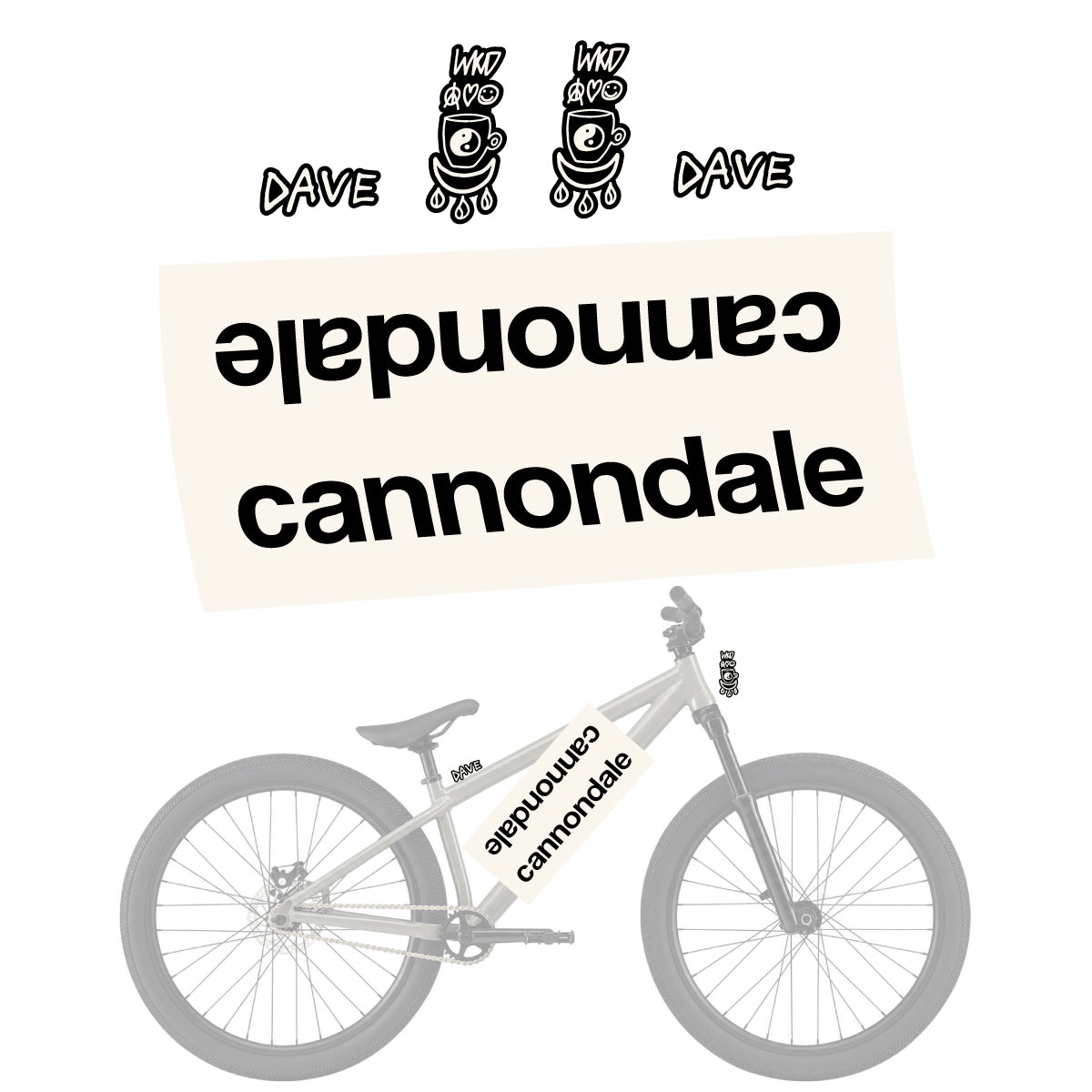 Stickers compatibles Cannondale Dave pour casque – autocollants vinyle - Blanc Cassé
