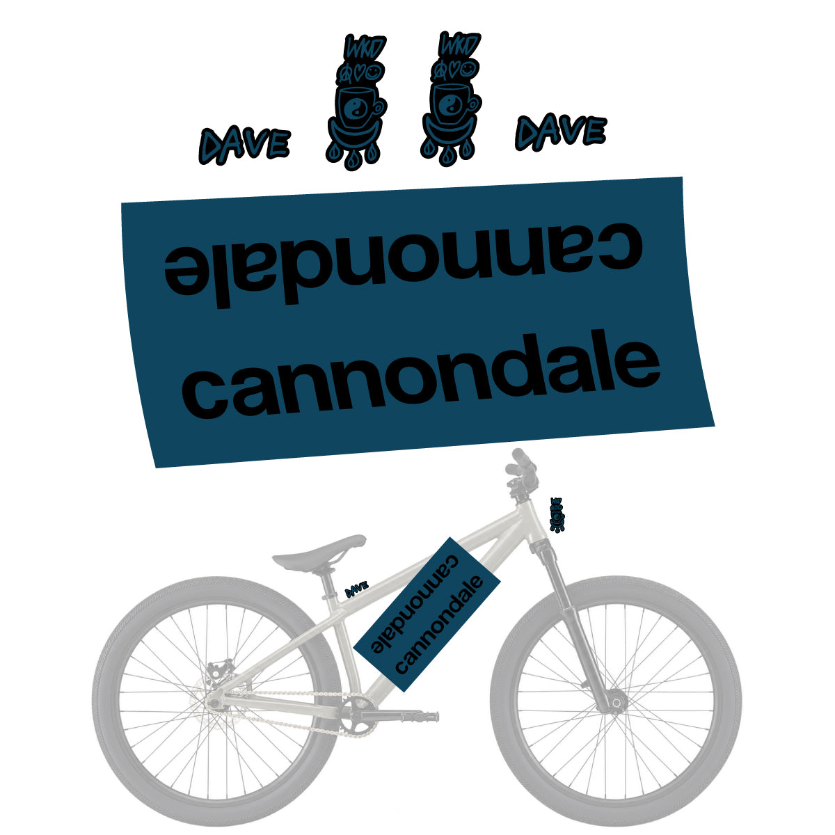 Stickers compatibles Cannondale Dave pour casque – autocollants vinyle - Bleu Lac Foncé