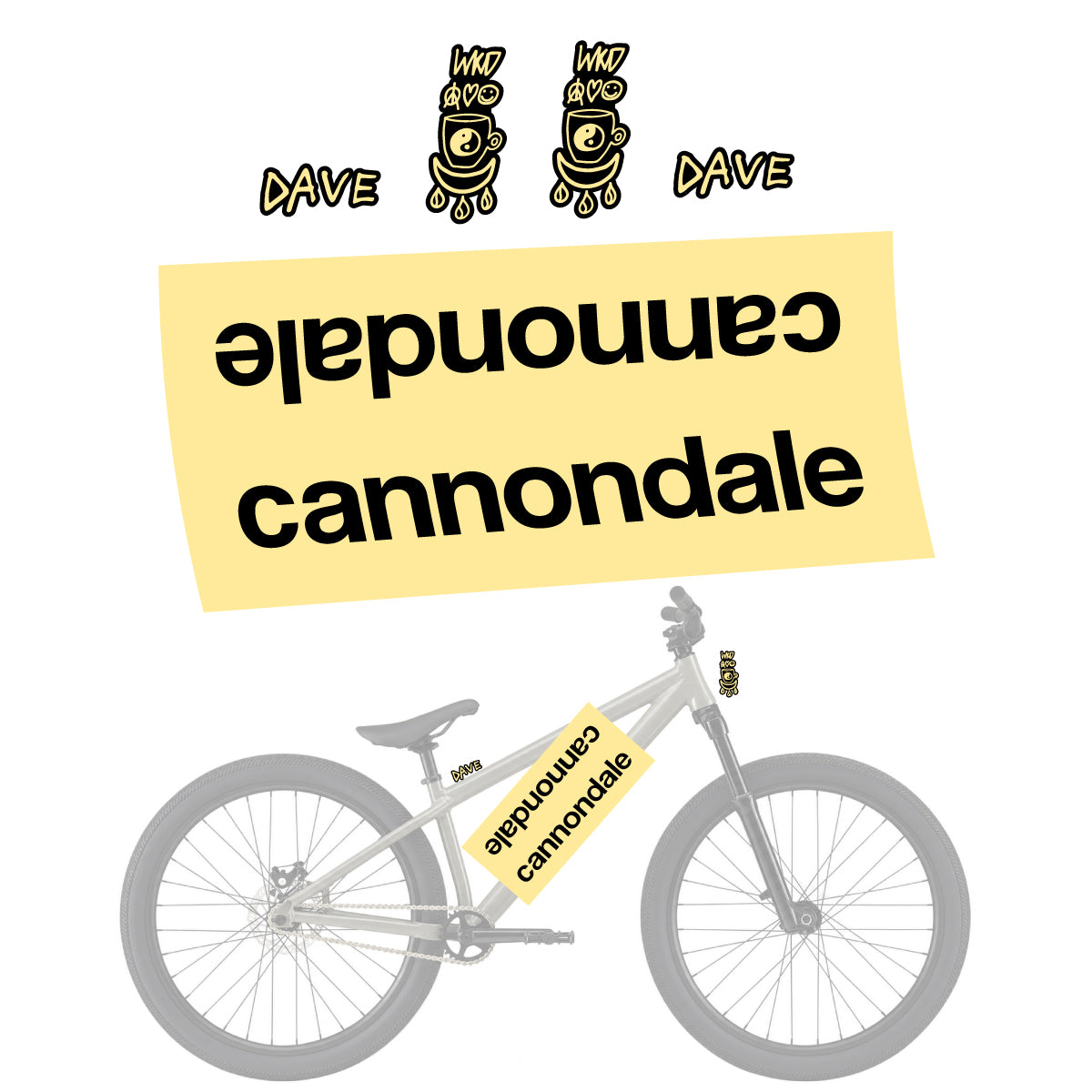 Stickers compatibles Cannondale Dave pour casque – autocollants vinyle - Crème