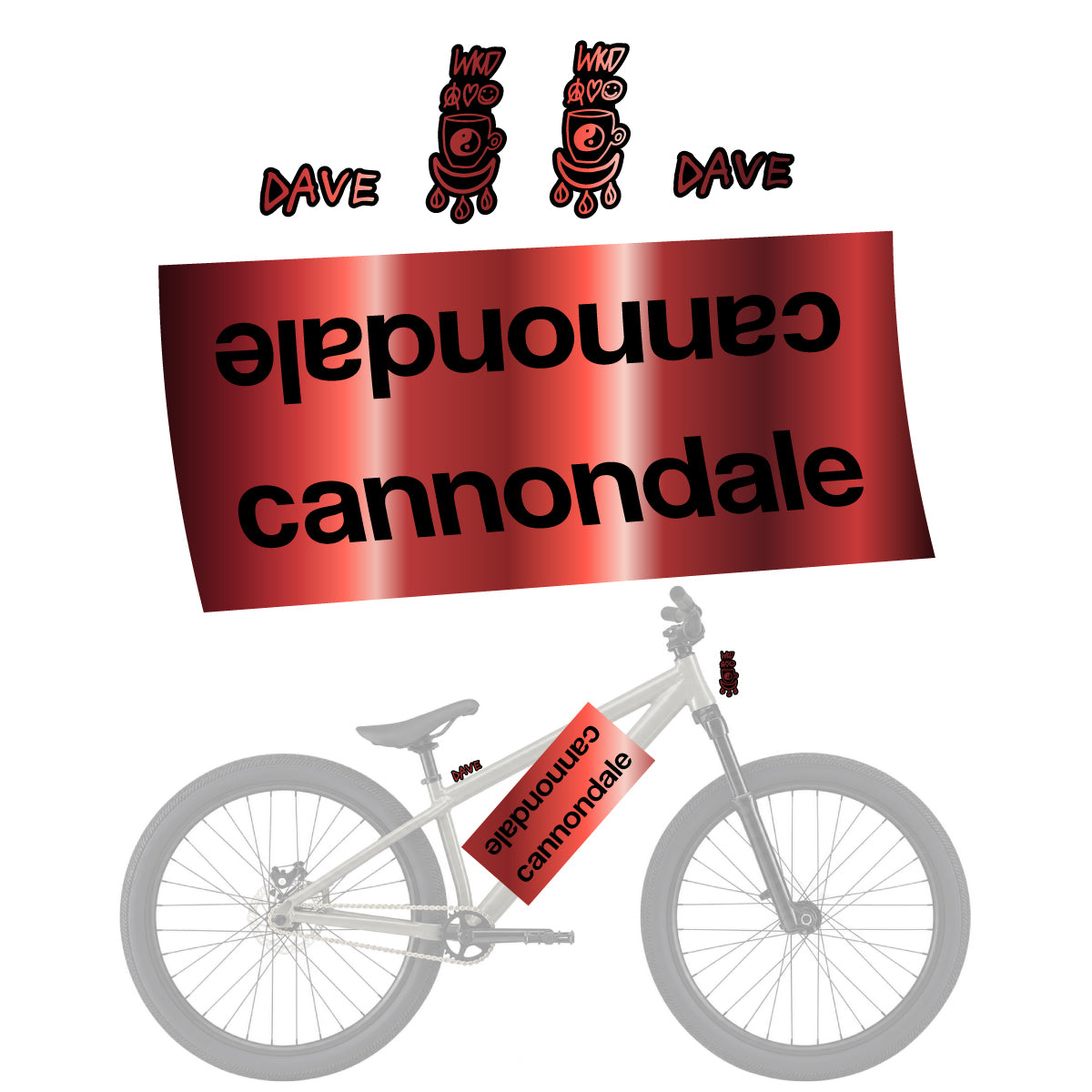 Stickers compatibles Cannondale Dave pour casque – autocollants vinyle - Cuivre