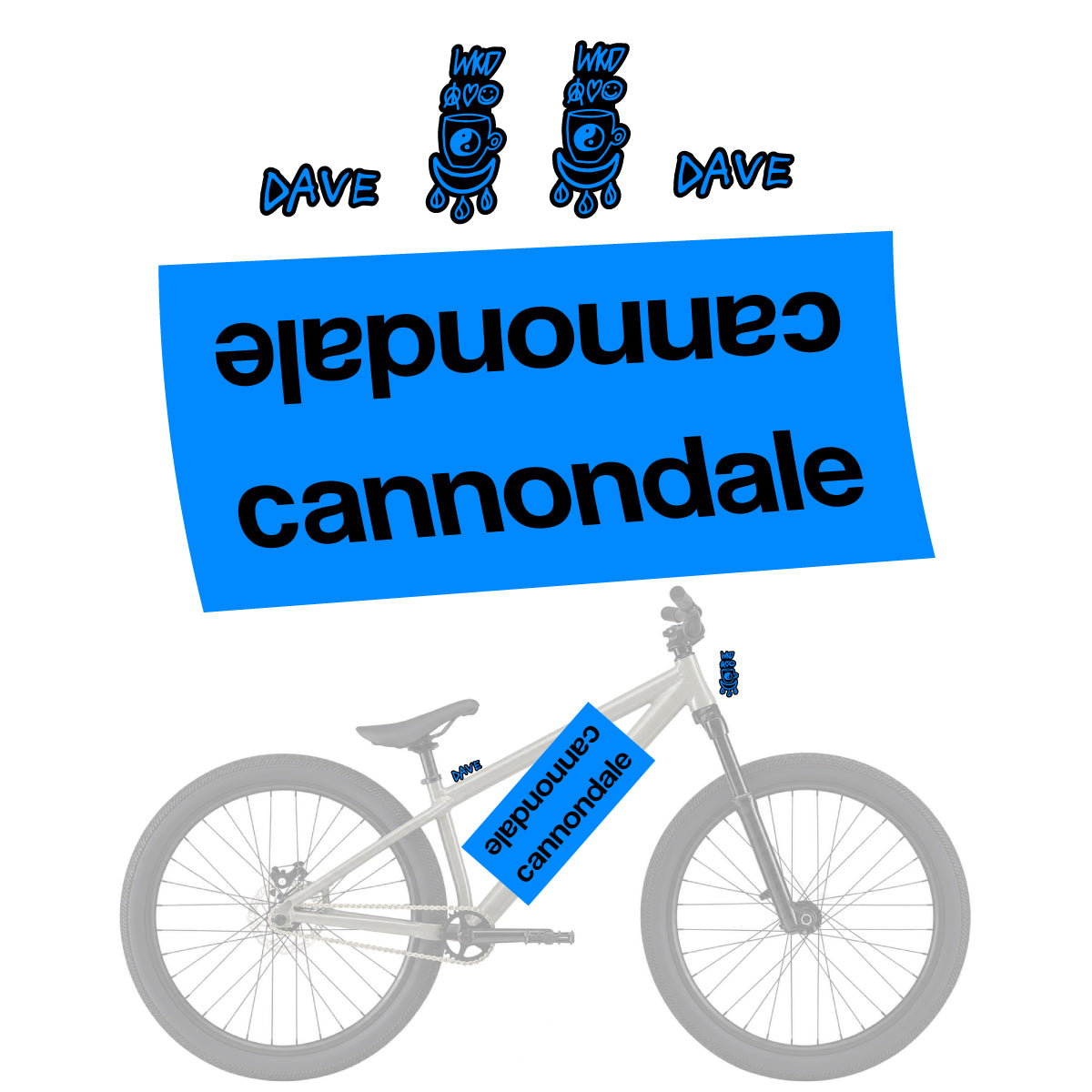 Stickers compatibles Cannondale Dave pour casque – autocollants vinyle - Cyan Lumineux
