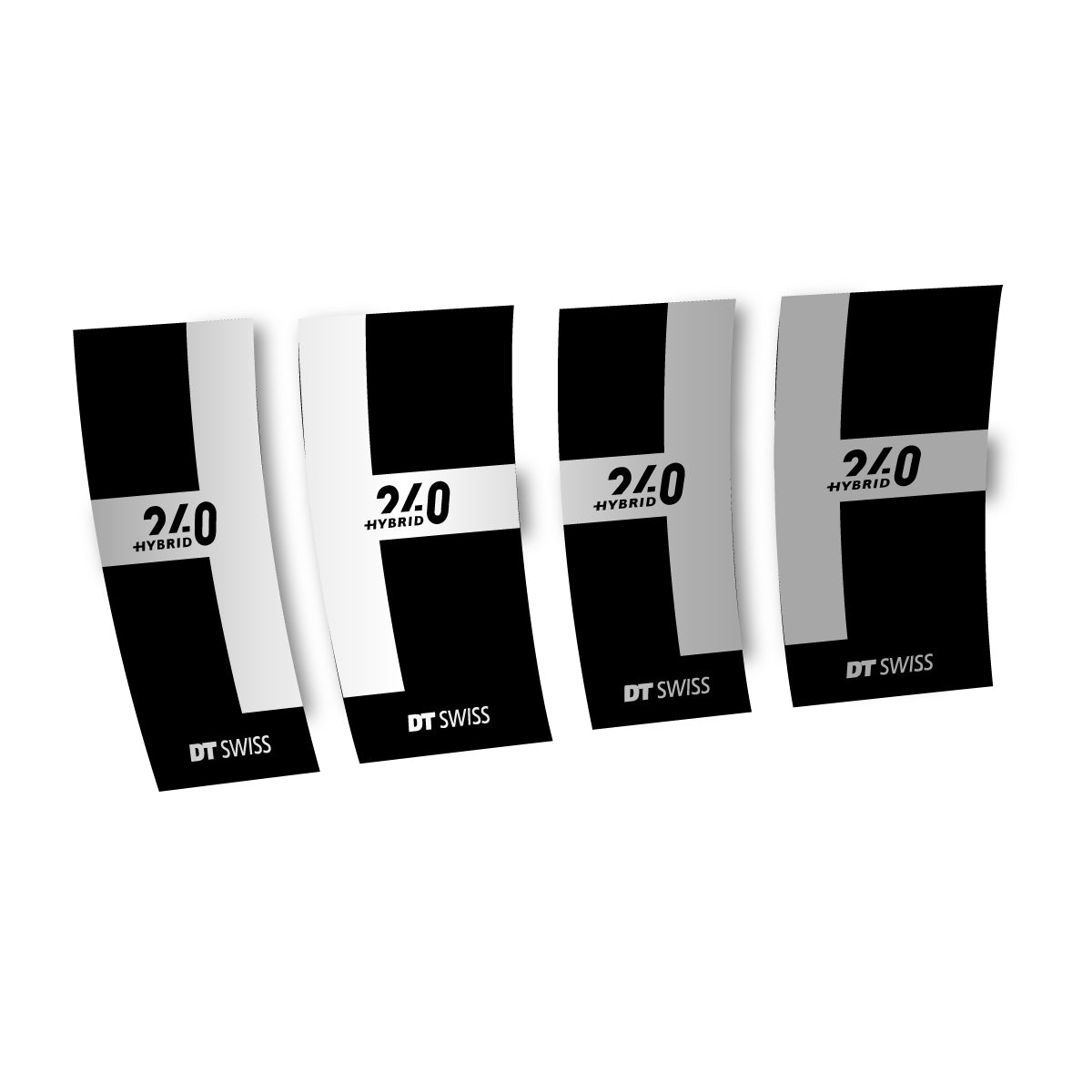 Autocollants vinyle pour moyeu DT Swiss 240 Hybrid 2021-2026 - Argent