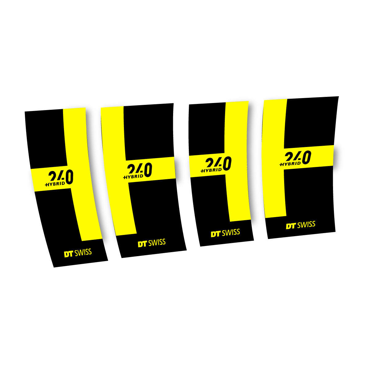 Autocollants vinyle pour moyeu DT Swiss 240 Hybrid 2021-2026 - Jaune Citron