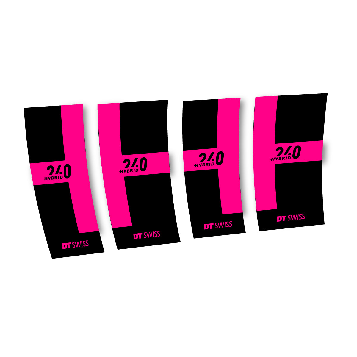 Autocollants vinyle pour moyeu DT Swiss 240 Hybrid 2021-2026 - Rose Fluo