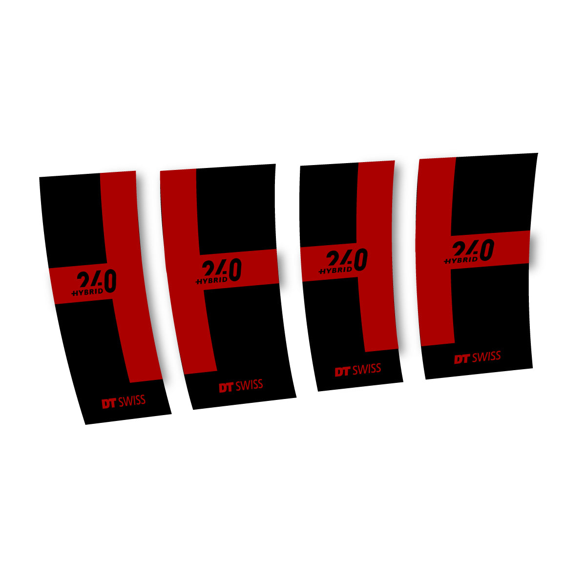 Autocollants vinyle pour moyeu DT Swiss 240 Hybrid 2021-2026 - Rouge Foncé