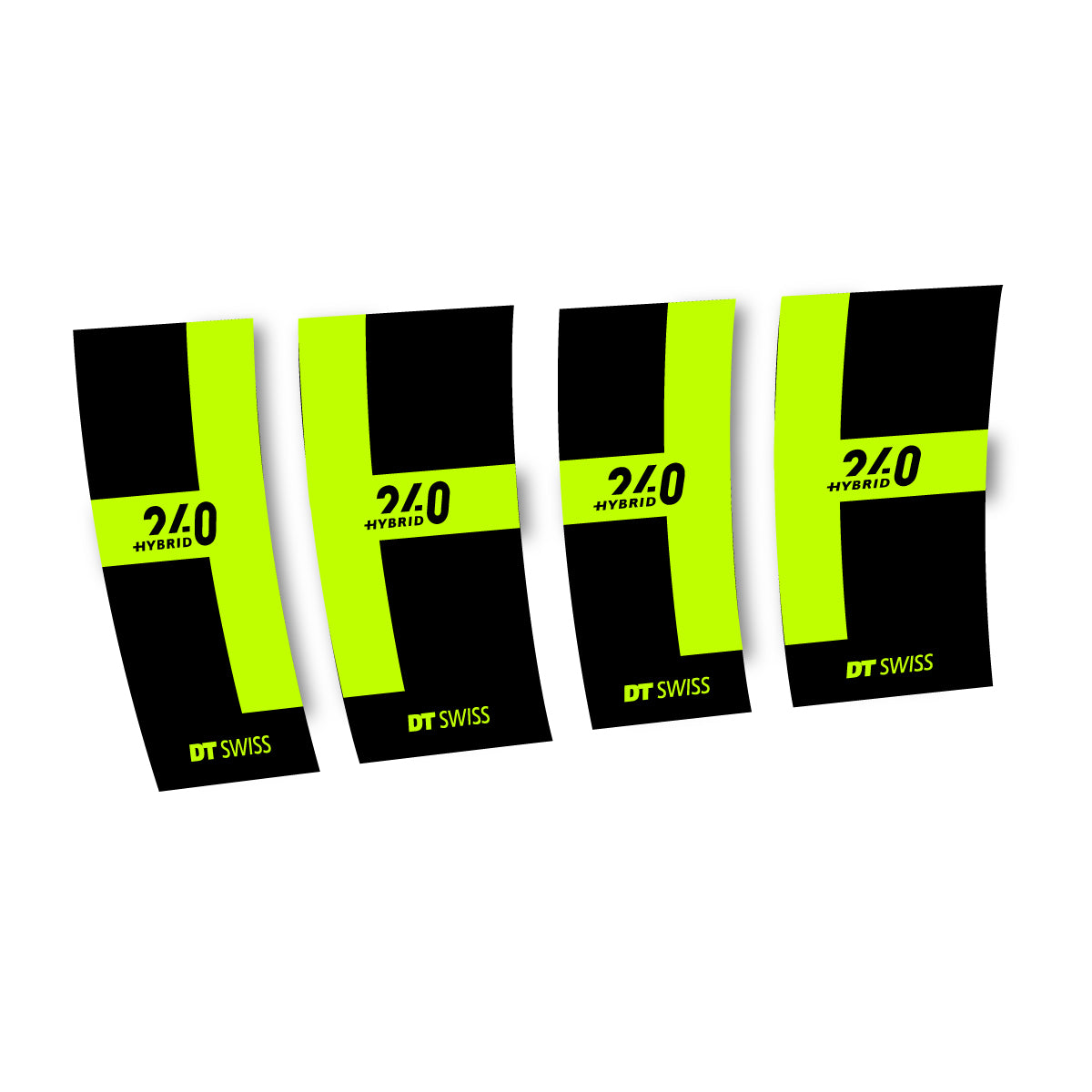 Autocollants vinyle pour moyeu DT Swiss 240 Hybrid 2021-2026 - Vert Lime Fluo