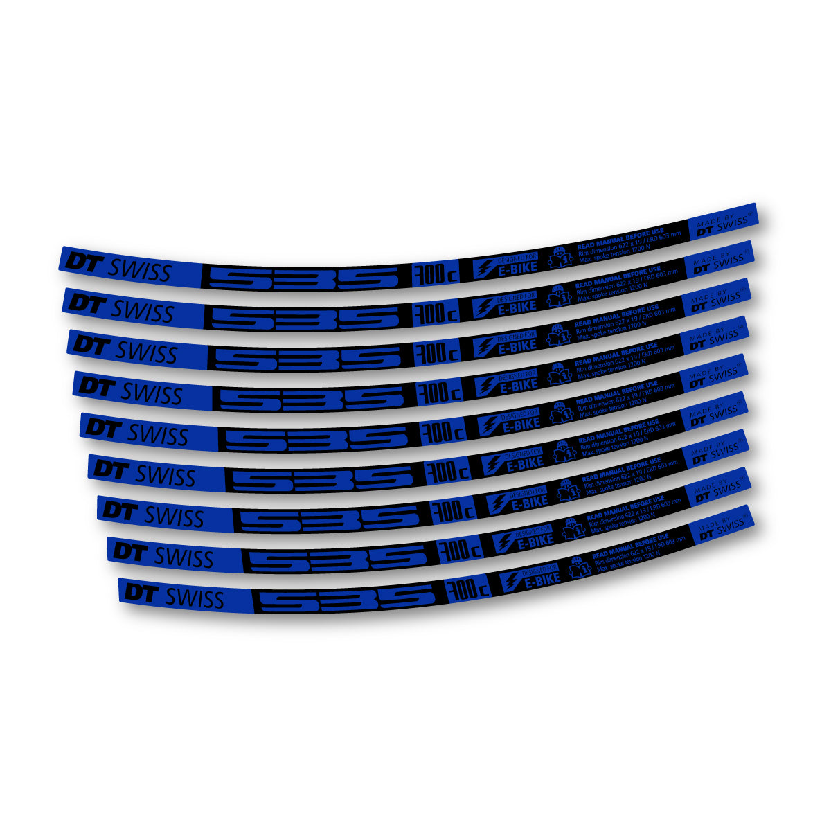 Autocollants vinyle pour jantes DT Swiss 535 2014-2026 - Bleu Outremer