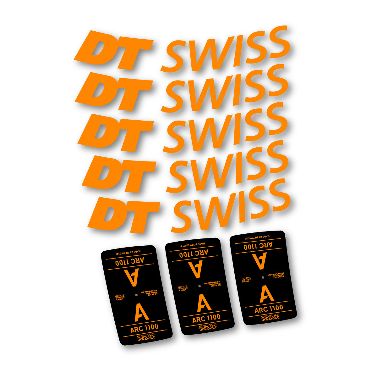 Autocollants vinyle pour jantes DT Swiss ARC 1100 38mm 2025-2026 - Jaune Safran