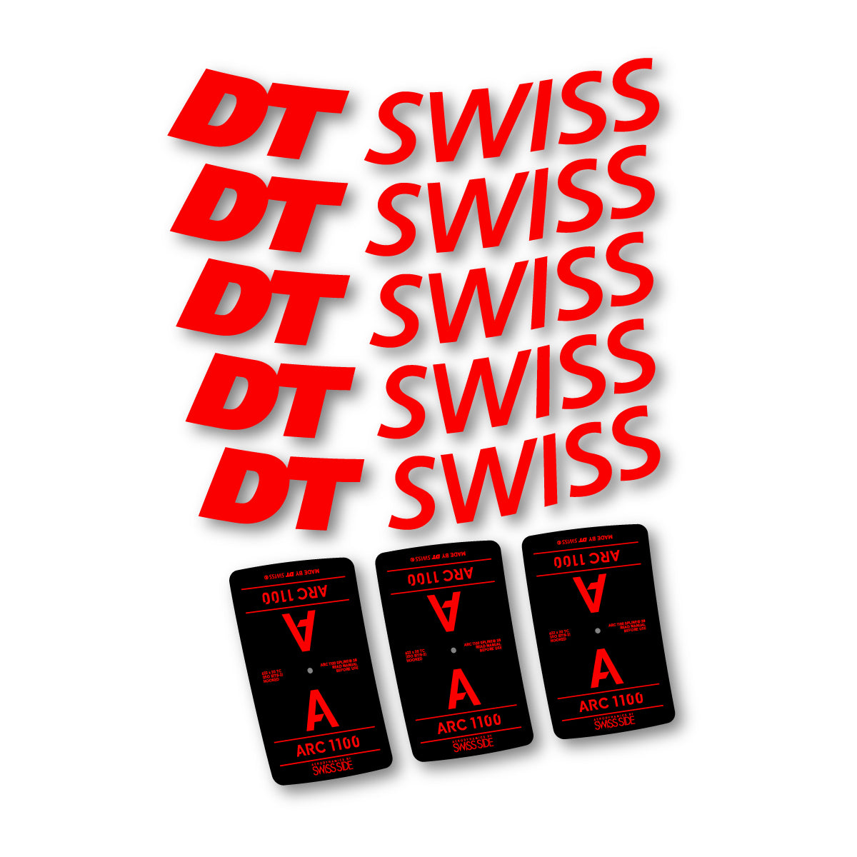 Autocollants vinyle pour jantes DT Swiss ARC 1100 38mm 2025-2026 - Rouge Orangé