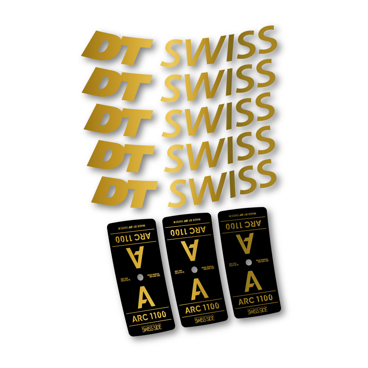 Autocollants vinyle pour jantes DT Swiss ARC 1100 55mm 2025-2026 - Or
