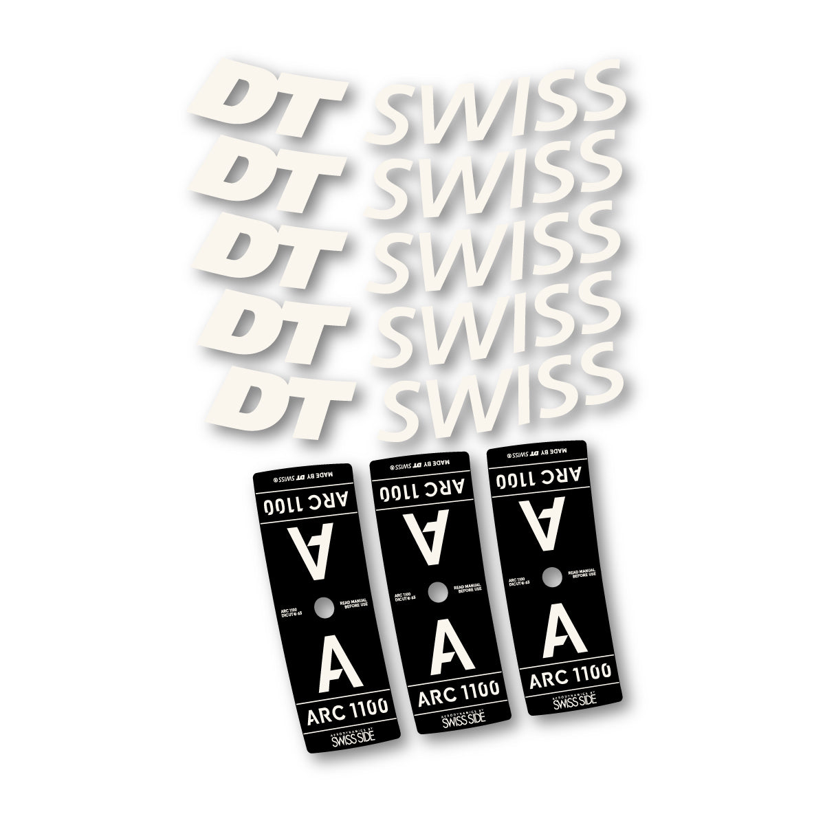 Autocollants vinyle pour jantes DT Swiss ARC 1100 65mm 2025-2026 - Blanc Cassé