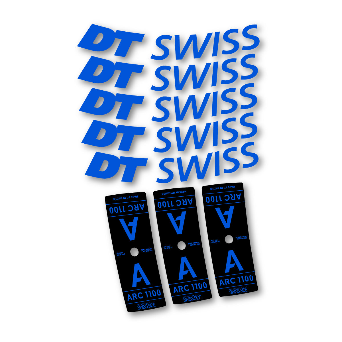 Autocollants vinyle pour jantes DT Swiss ARC 1100 65mm 2025-2026 - Bleu Mer