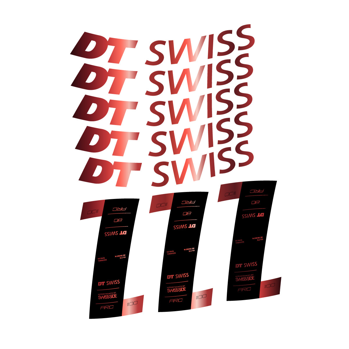 Autocollants vinyle pour jantes DT Swiss ARC 1100 80mm 2020-2026 - Cuivre