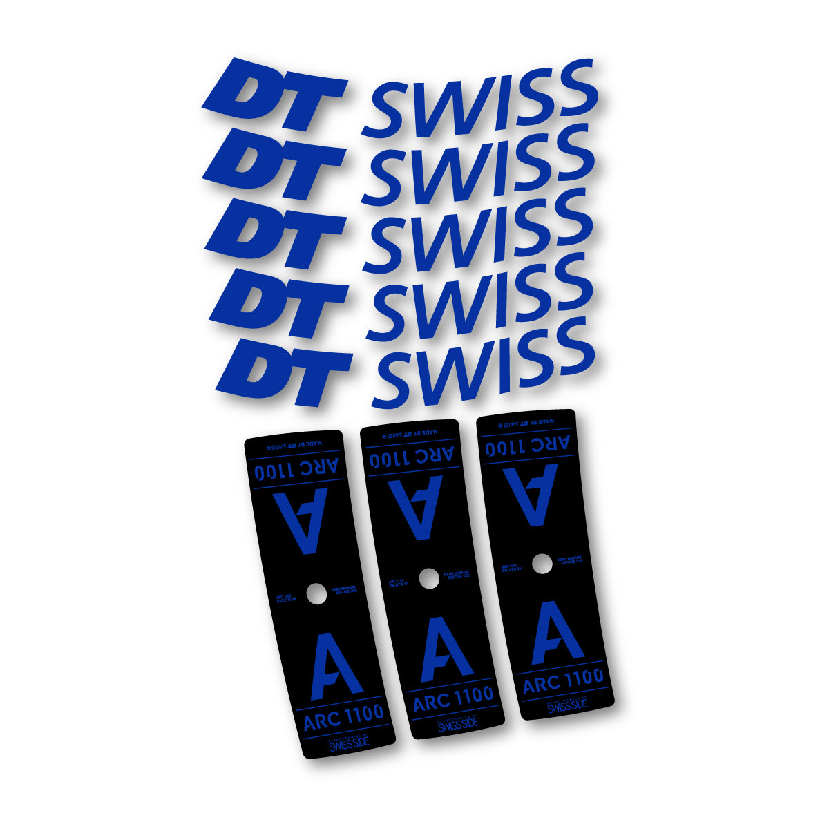 Autocollants vinyle pour jantes DT Swiss ARC 1100 85mm 2025-2026 - Bleu Outremer
