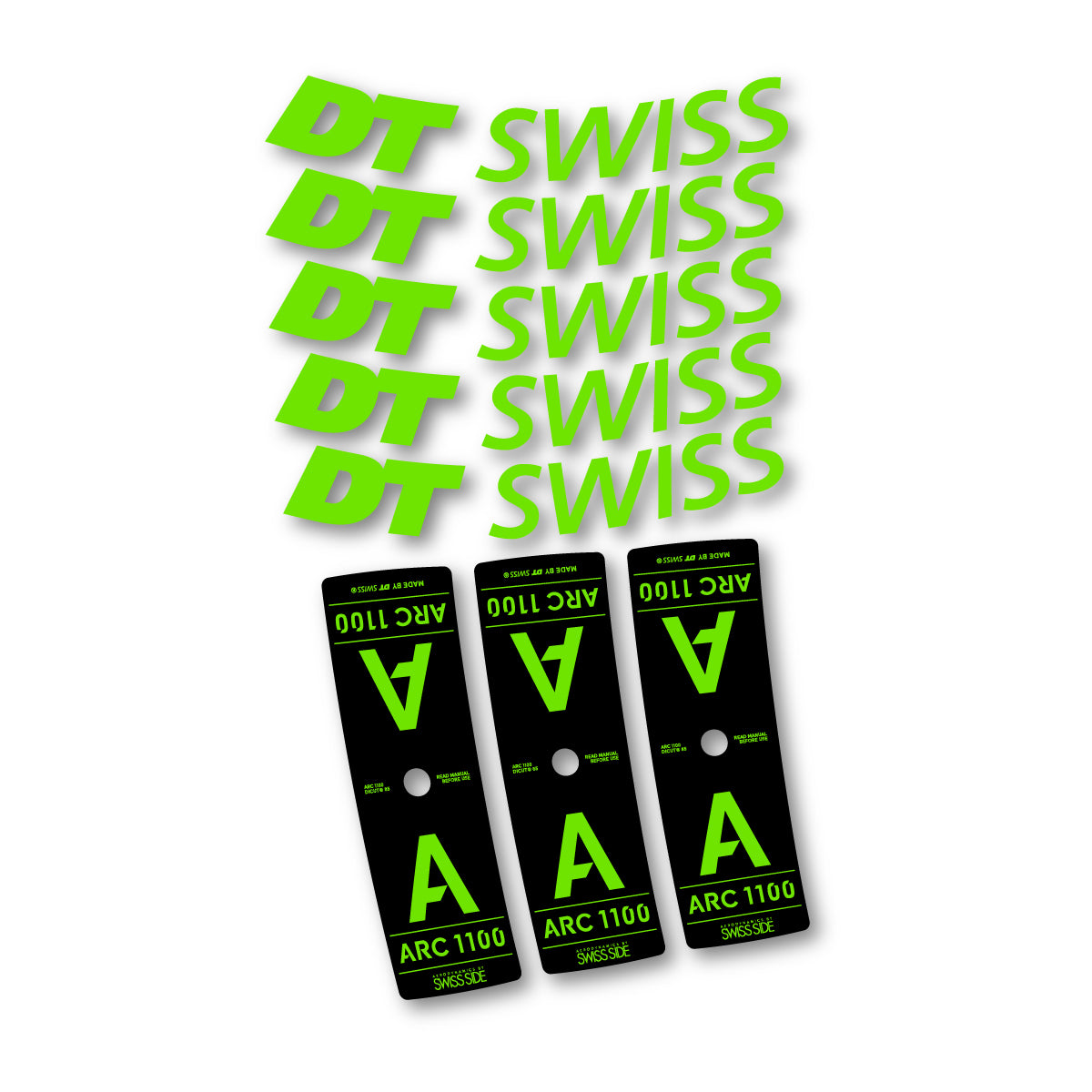 Autocollants vinyle pour jantes DT Swiss ARC 1100 85mm 2025-2026 - Vert Pistache