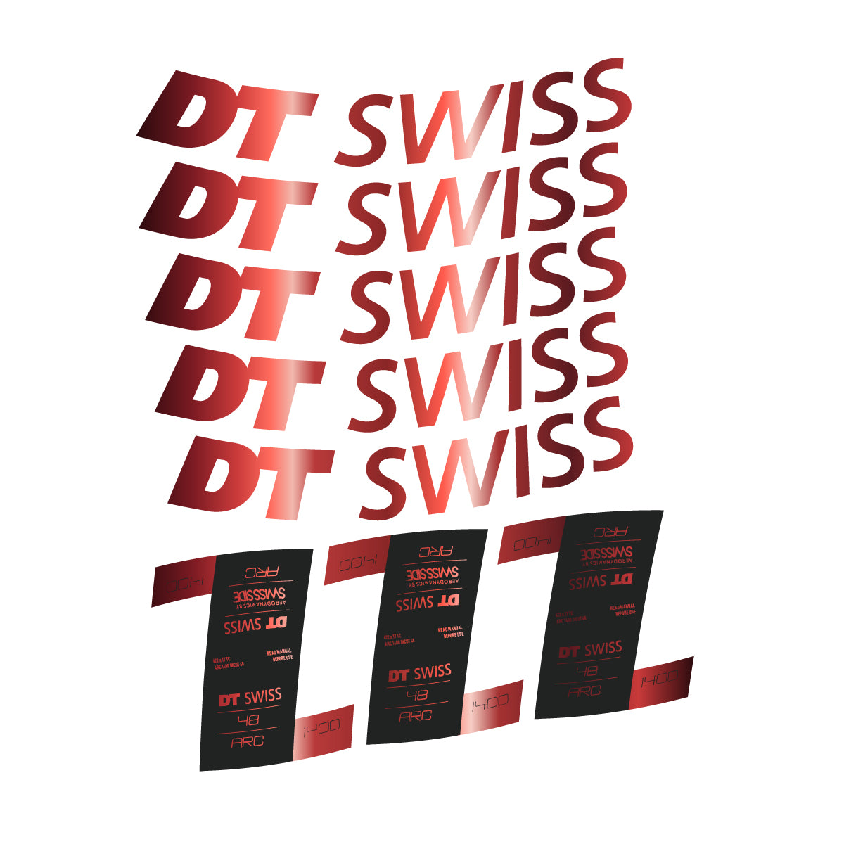 Autocollants vinyle pour jantes DT Swiss ARC 1400 48mm 2020-2026 - Cuivre