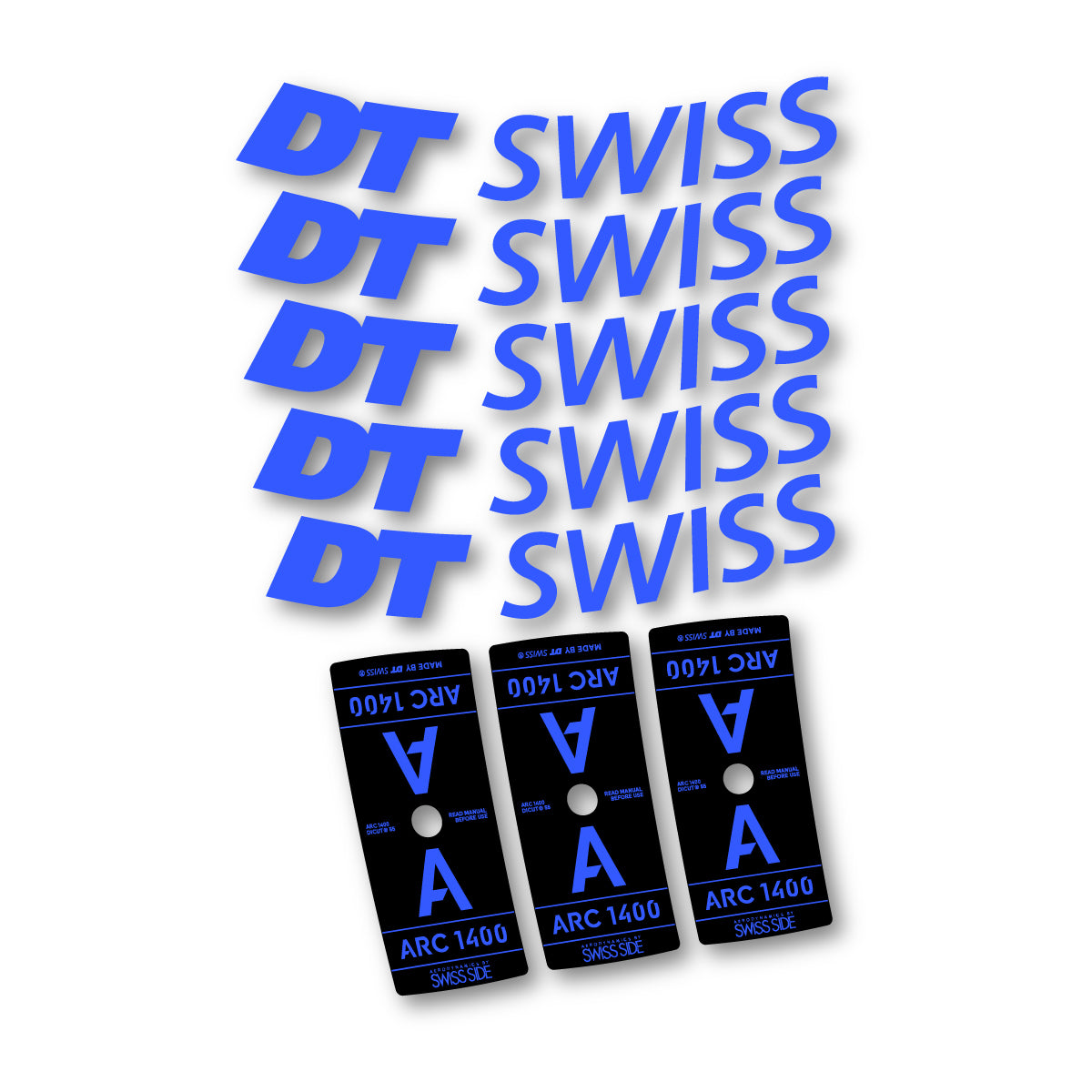 Autocollants vinyle pour jantes DT Swiss ARC 1400 55mm 2025-2026 - Bleu