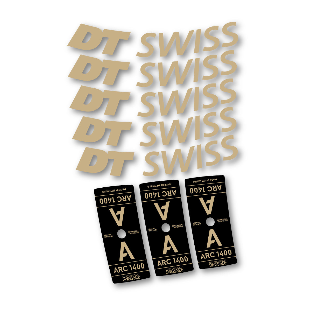 Autocollants vinyle pour jantes DT Swiss ARC 1400 55mm 2025-2026 - Sable