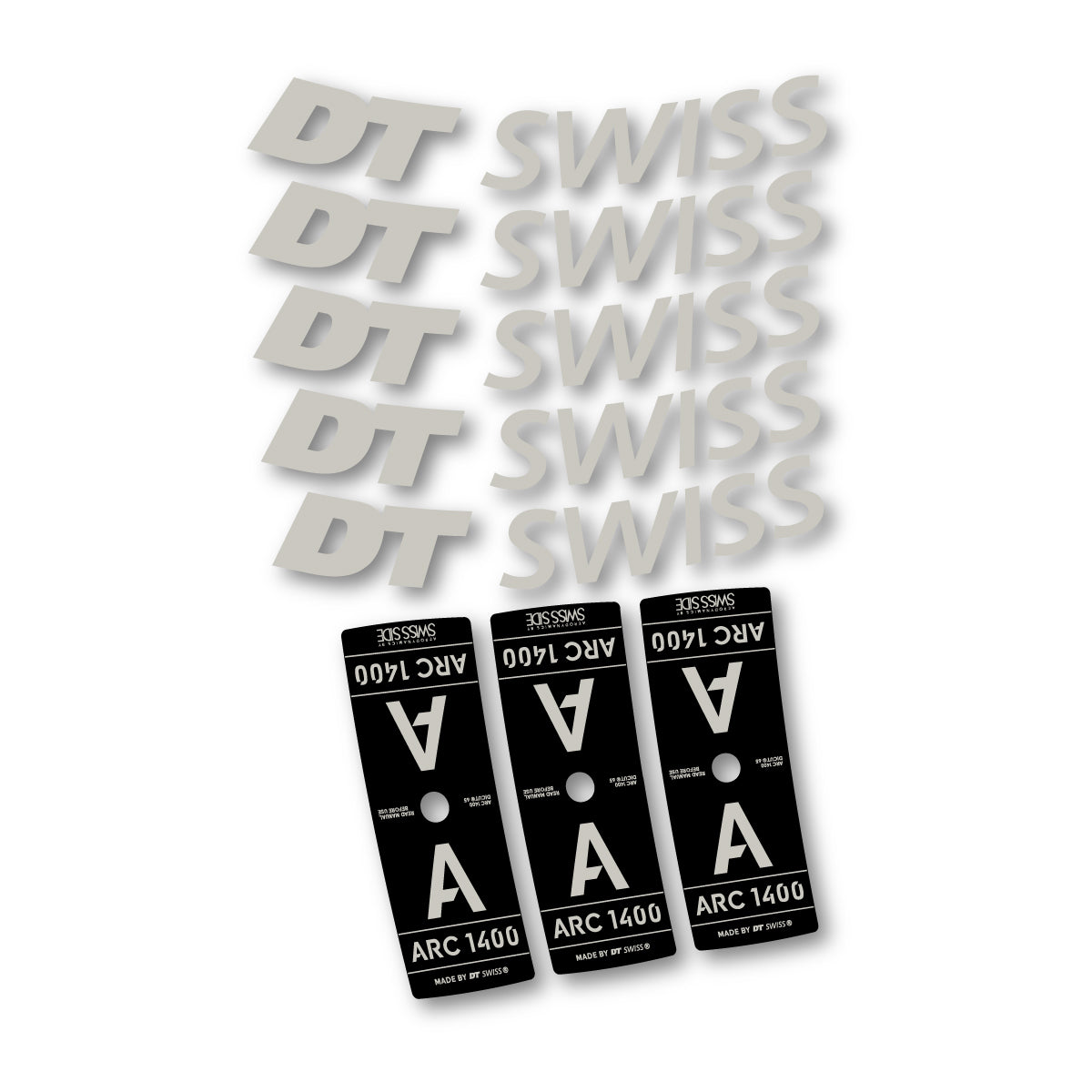 Autocollants vinyle pour jantes DT Swiss ARC 1400 65mm 2025-2026 - Gris Pastel