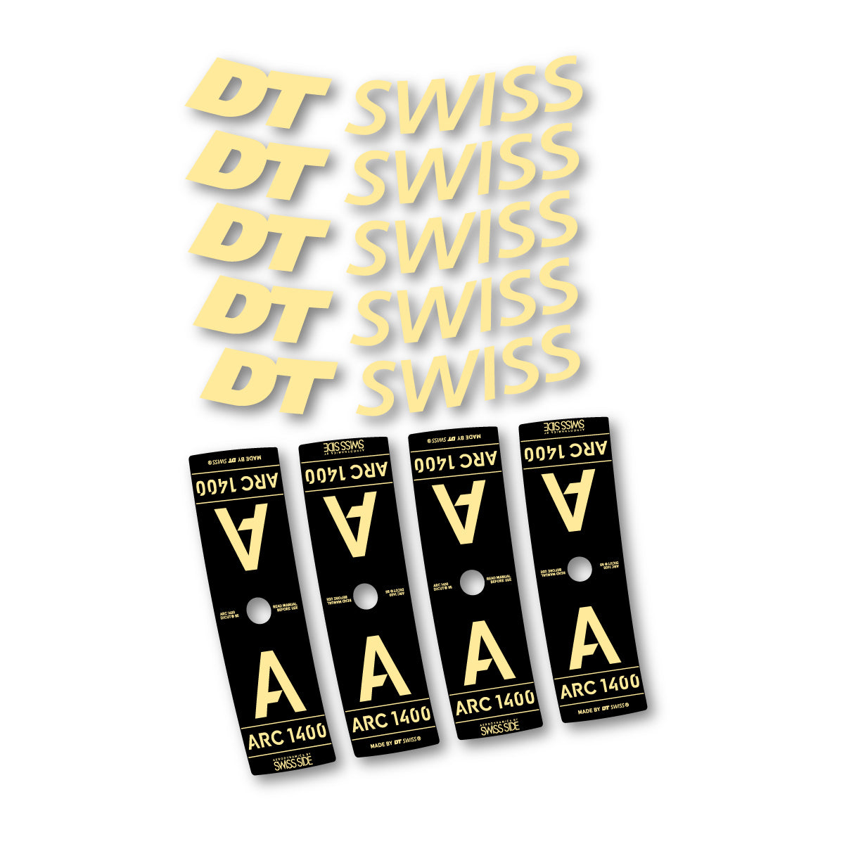 Autocollants vinyle pour jantes DT Swiss ARC 1400 85mm 2025-2026 - Crème