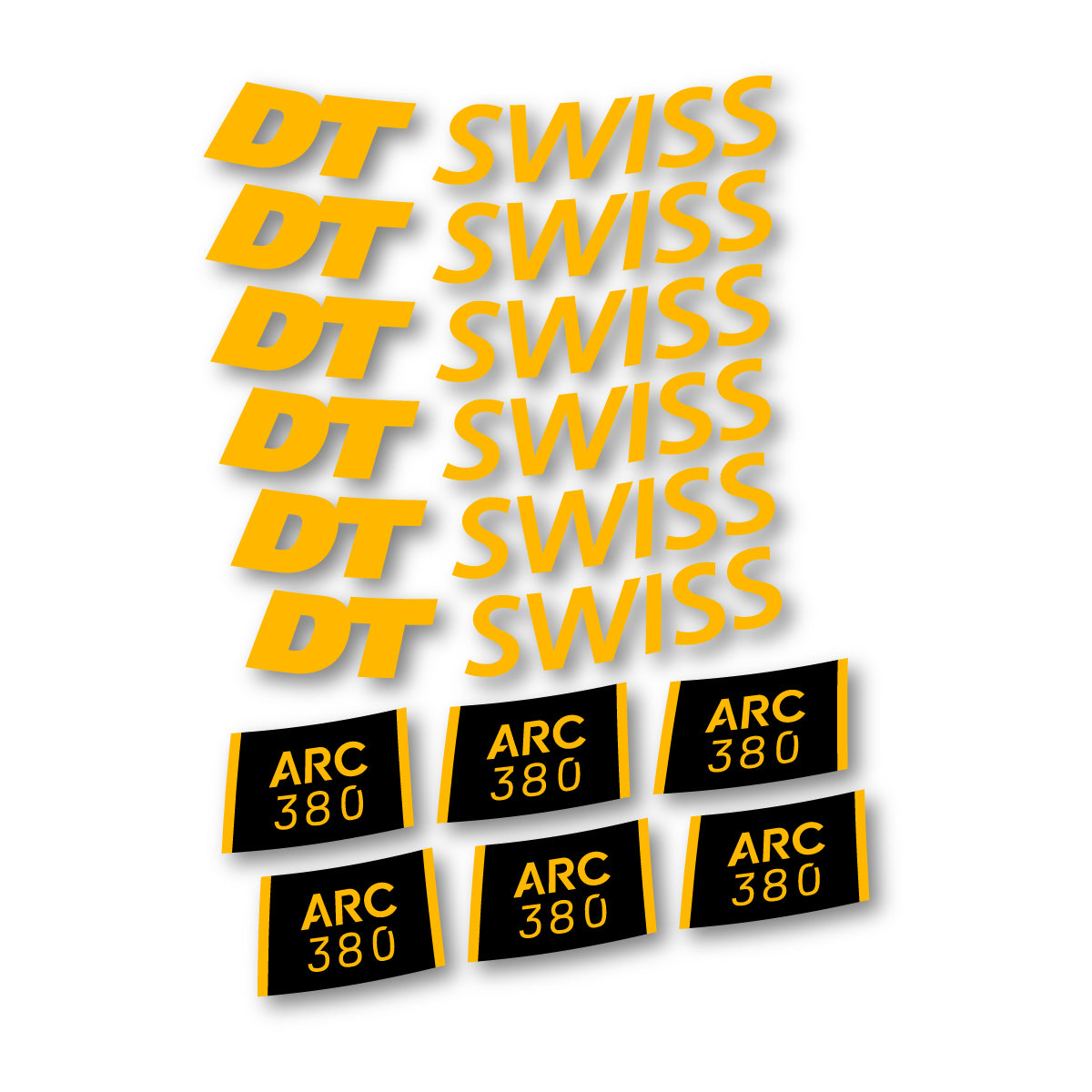 Autocollants vinyle pour jantes DT Swiss ARC 380 2024-2026 - Jaune Moyen