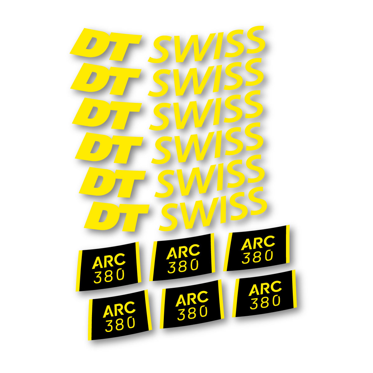 Autocollants vinyle pour jantes DT Swiss ARC 380 2024-2026 - Jaune Vif