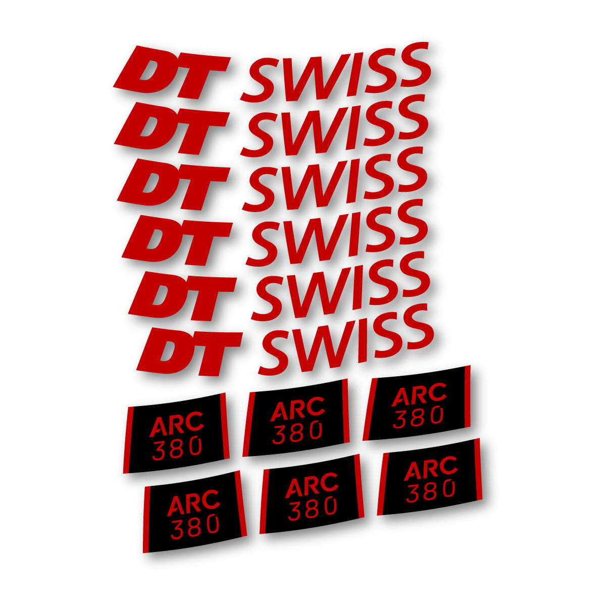 Autocollants vinyle pour jantes DT Swiss ARC 380 2024-2026 - Rouge Moyen