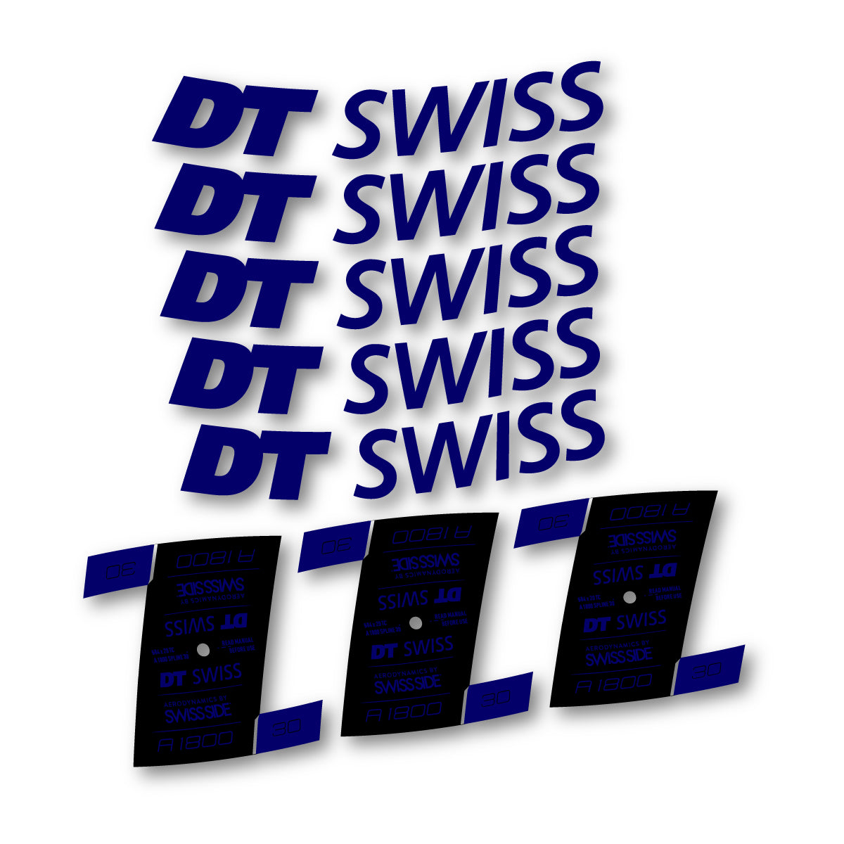 Autocollants vinyle pour jantes DT Swiss A 1800 2022-2025 - Bleu Scandinave