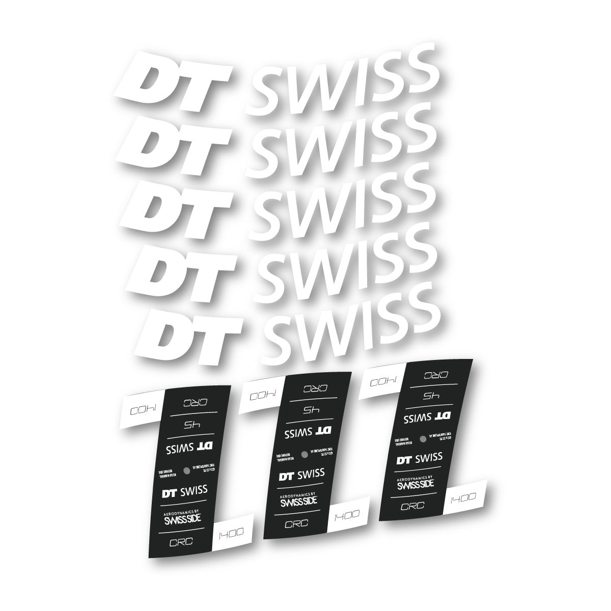 Autocollants vinyle pour jantes DT Swiss CRC 1400 45mm 2021-2026 - Blanc