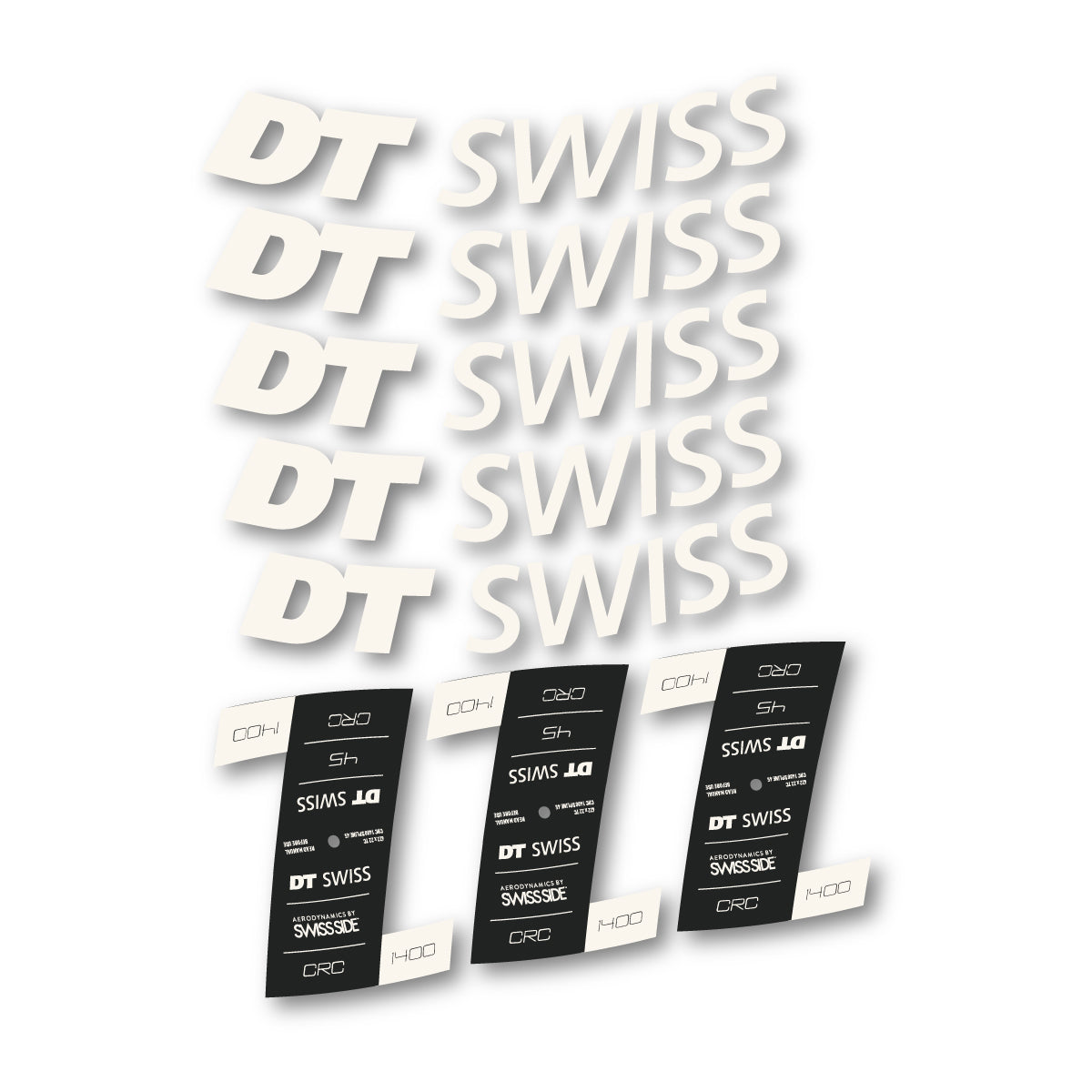 Autocollants vinyle pour jantes DT Swiss CRC 1400 45mm 2021-2026 - Blanc Cassé