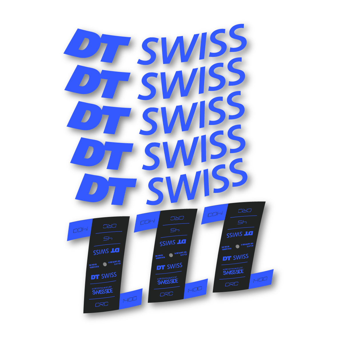 Autocollants vinyle pour jantes DT Swiss CRC 1400 45mm 2021-2026 - Bleu