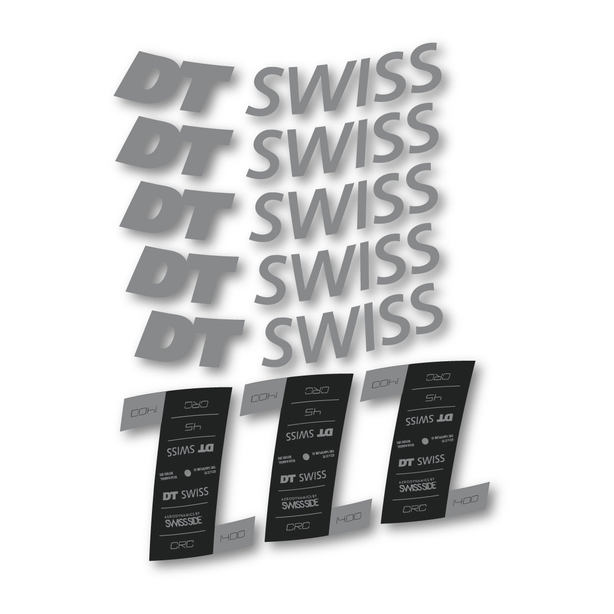 Autocollants vinyle pour jantes DT Swiss CRC 1400 45mm 2021-2026 - Gris Souris