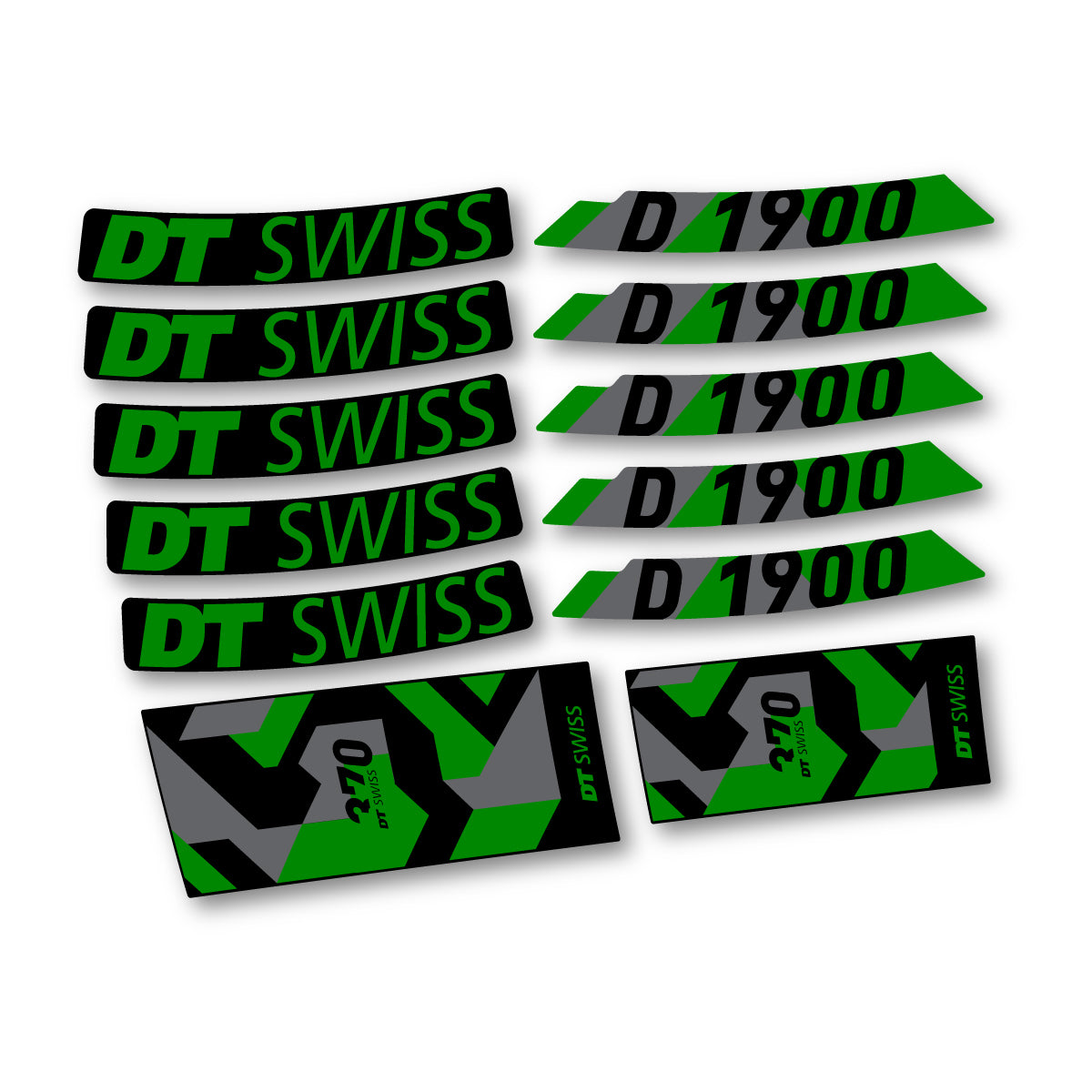 Autocollants vinyle pour jantes DT Swiss D 1900 2024-2026 - Vert Moyen